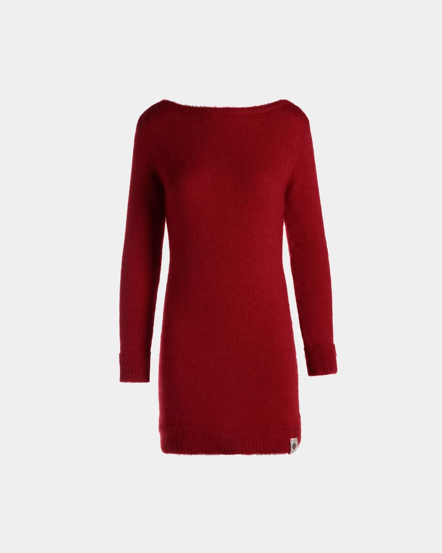 Bally Kurzes Kleid In Candy Red Aus Mohair Und Seide Rot Best