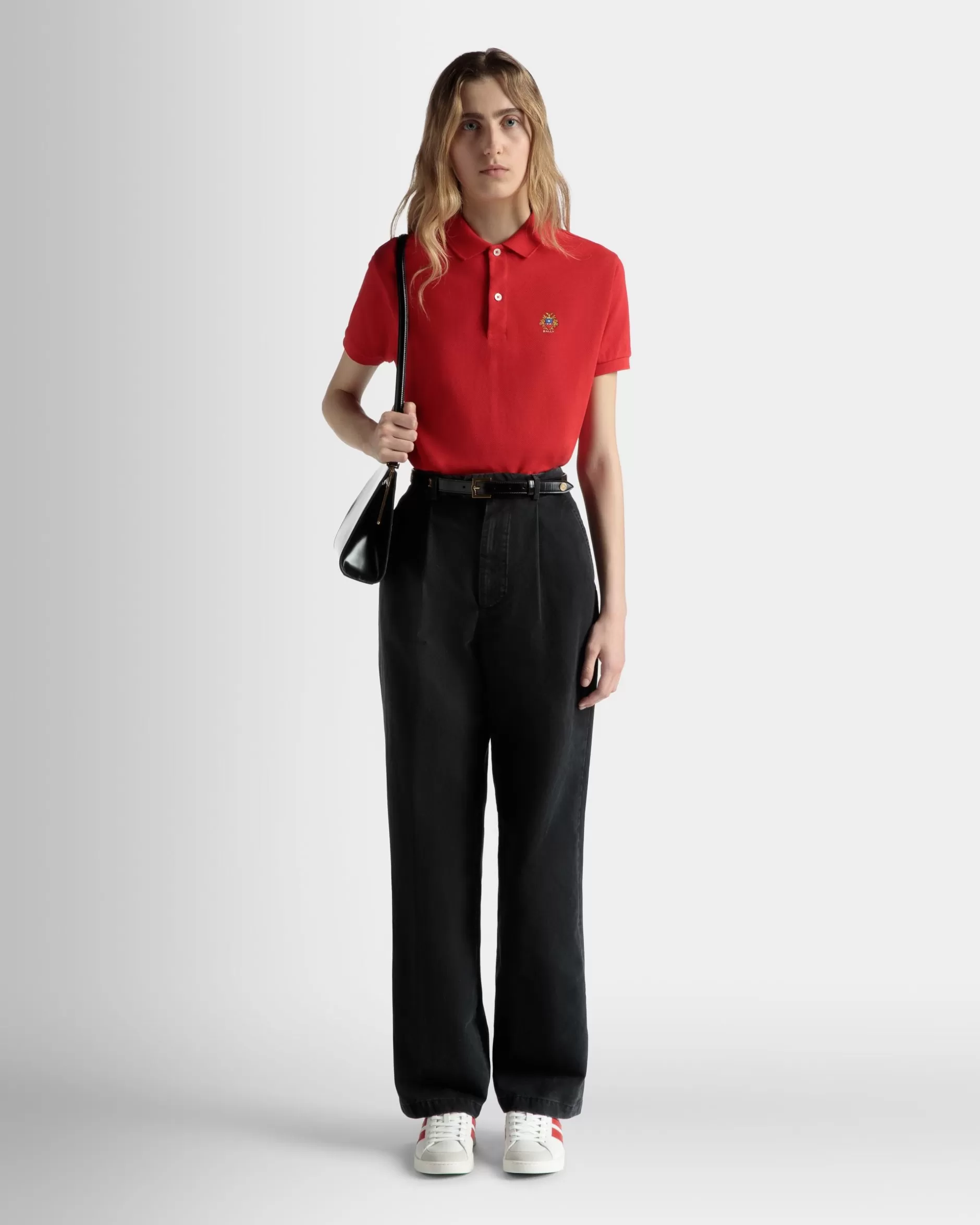 Bally Kurzärmeliges Poloshirt Aus Baumwolle In Rot Online