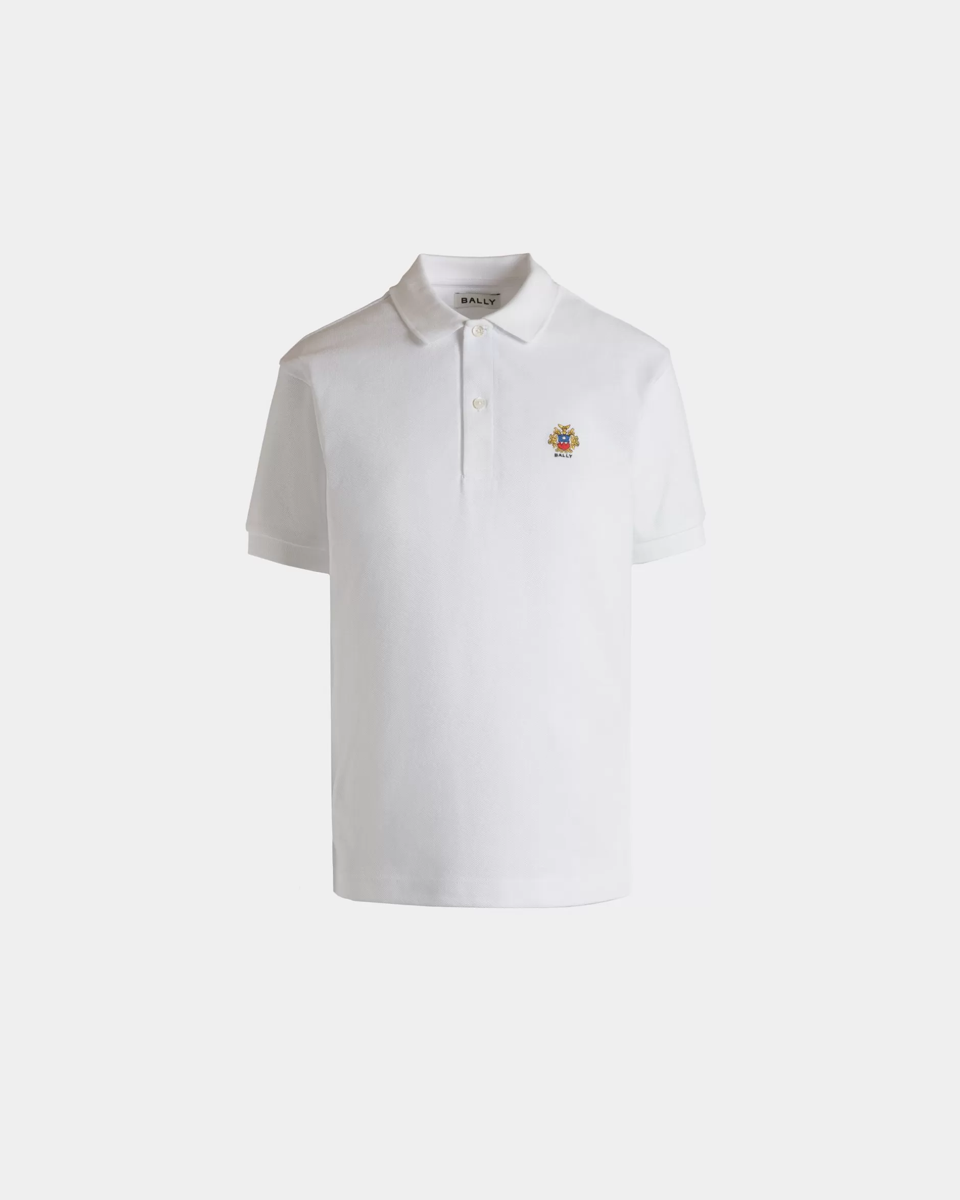 Bally Kurzärmeliges Poloshirt Aus Baumwolle In Weiß Hot