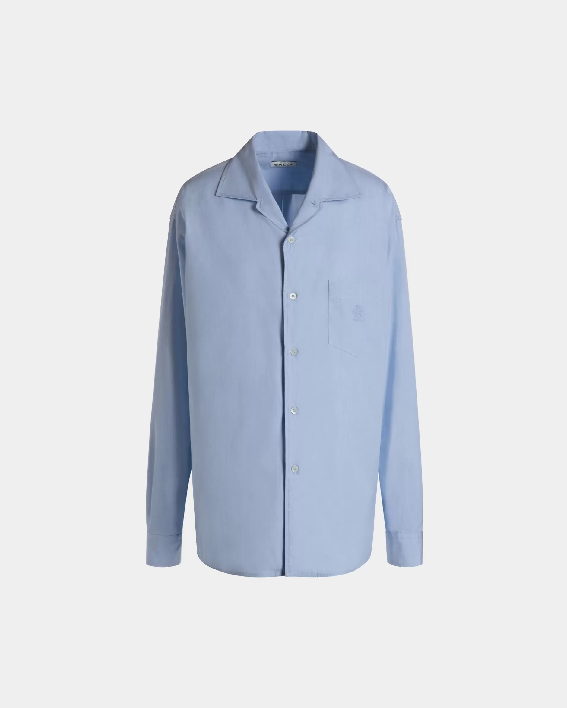 Bally Langarmshirt Aus Baumwolle In Light Blue Blau Clearance