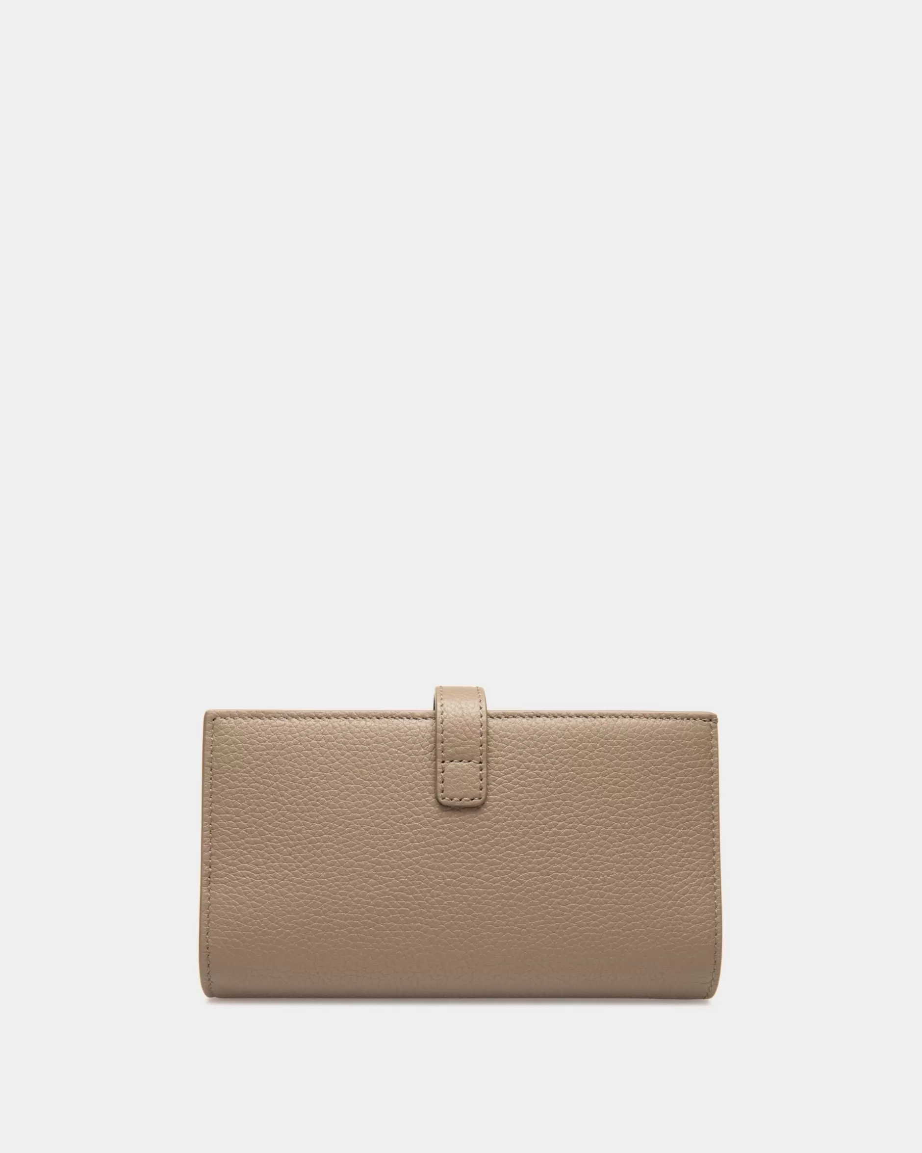 Bally Lange Lock Me Geldbörse Aus Genarbtem Leder In Taupe Braun Cheap