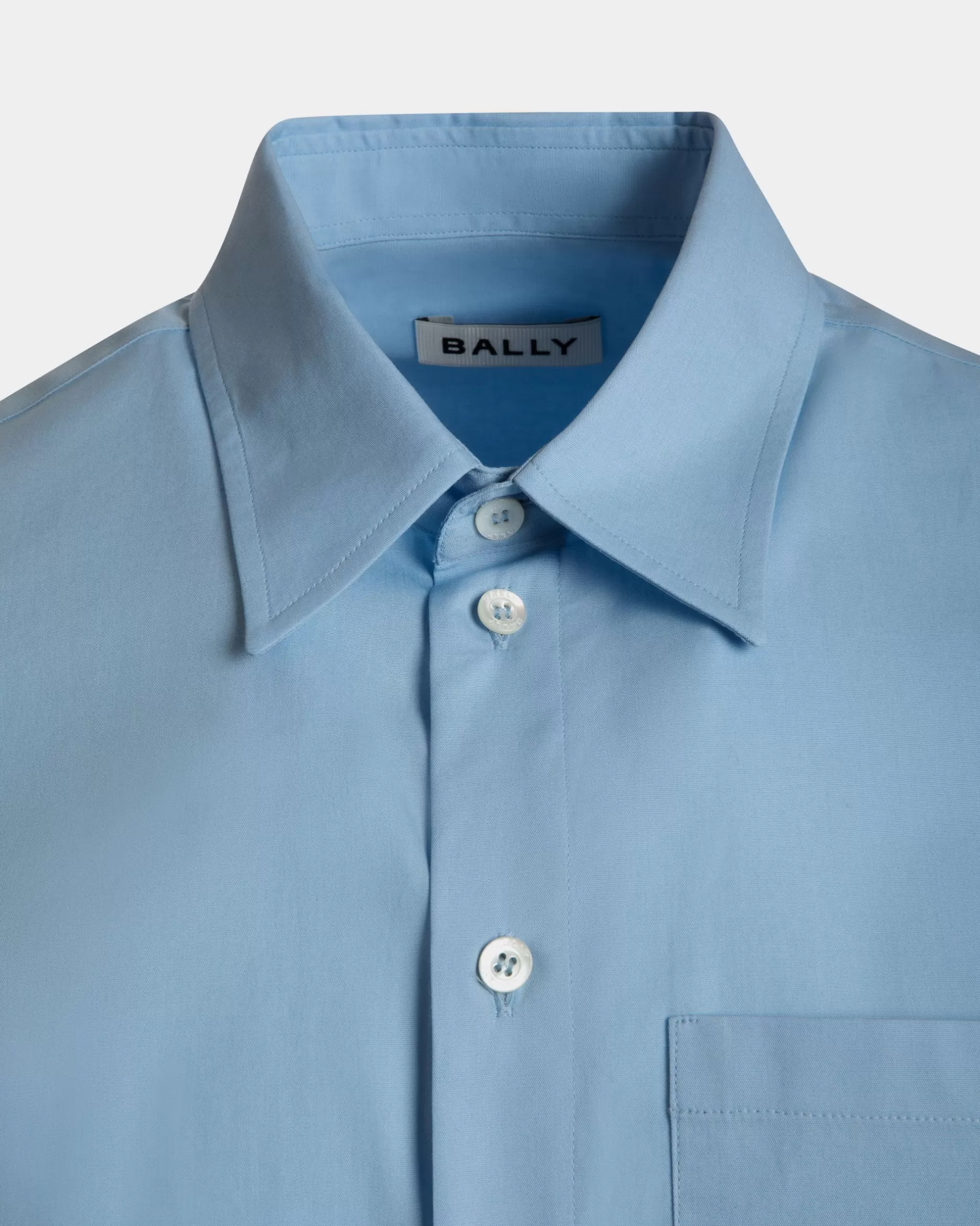 Bally Langärmeliges Hemd Aus Baumwolle In Light Blue Blau Discount