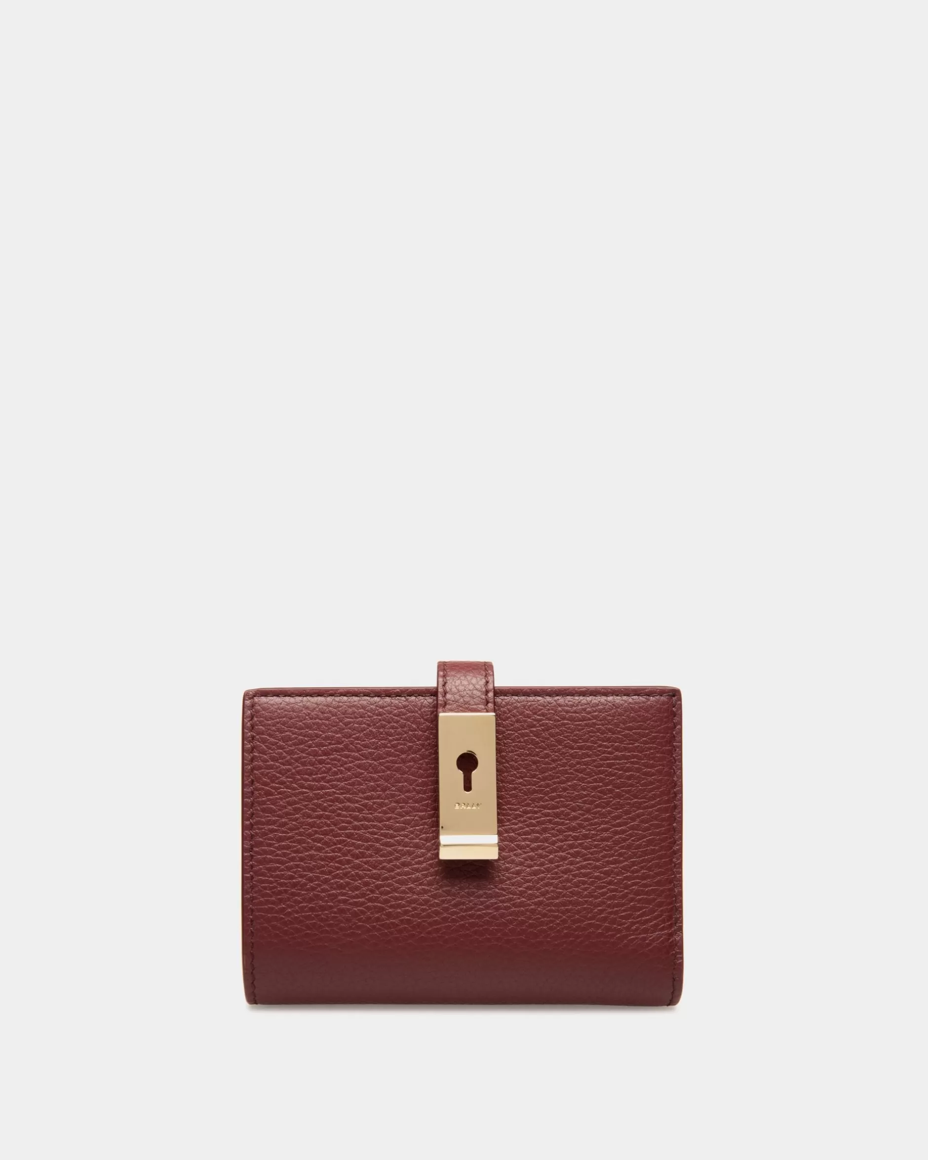 Bally Lock Me Geldbörse Aus Genarbtem Leder In Andorra Bordeaux Outlet