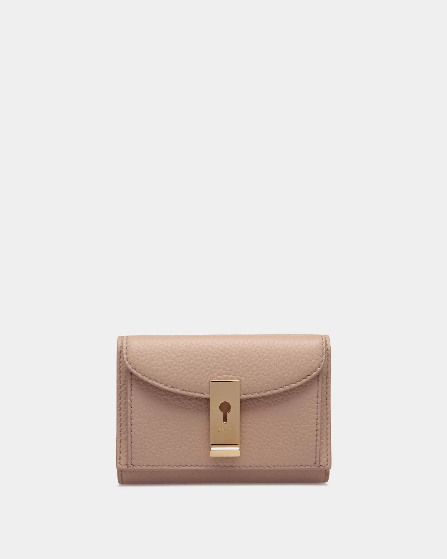 Bally Lock Me Geldbörse Aus Genarbtem Leder In Light Beige Discount