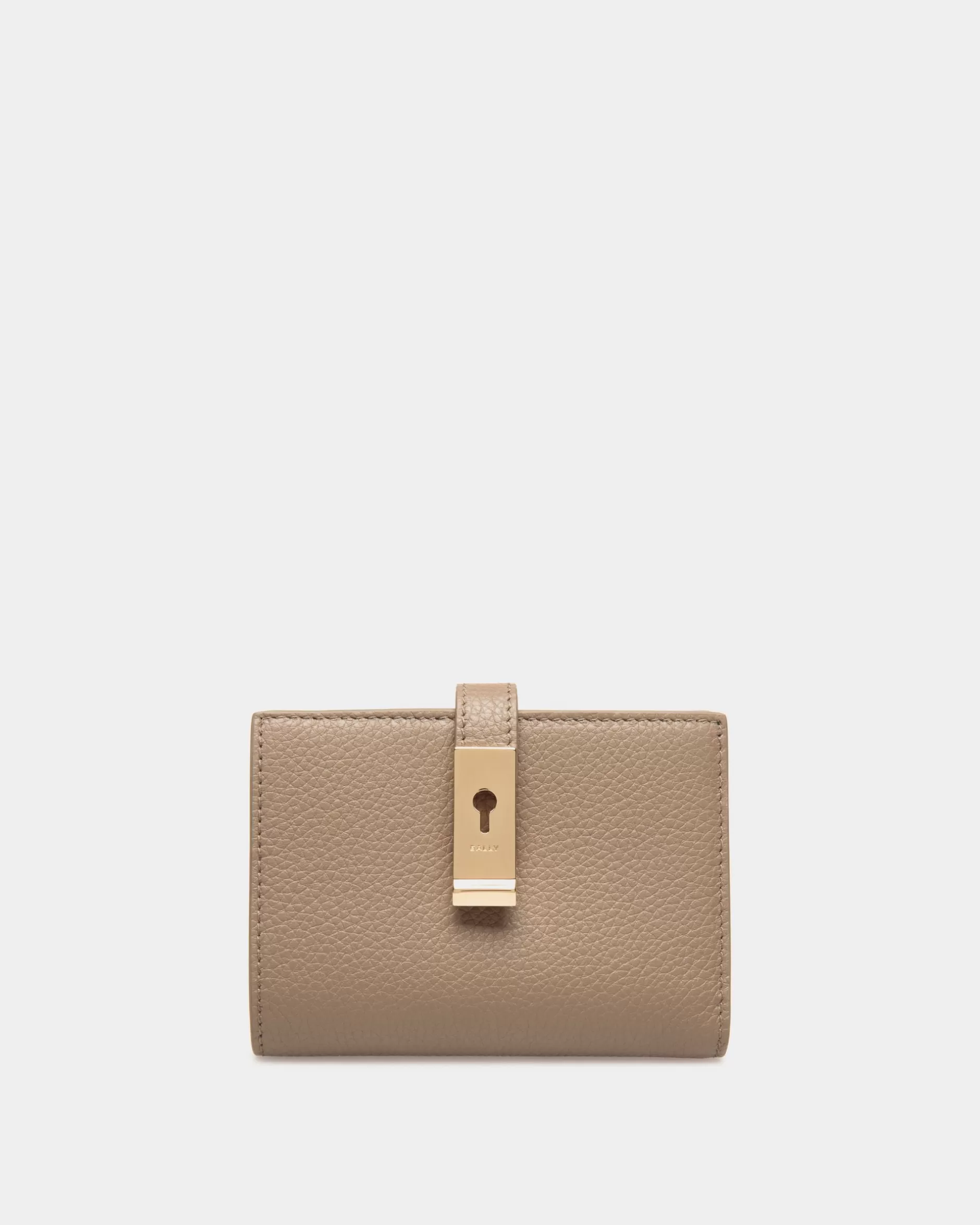 Bally Lock Me Geldbörse Aus Genarbtem Leder In Taupe Braun Fashion