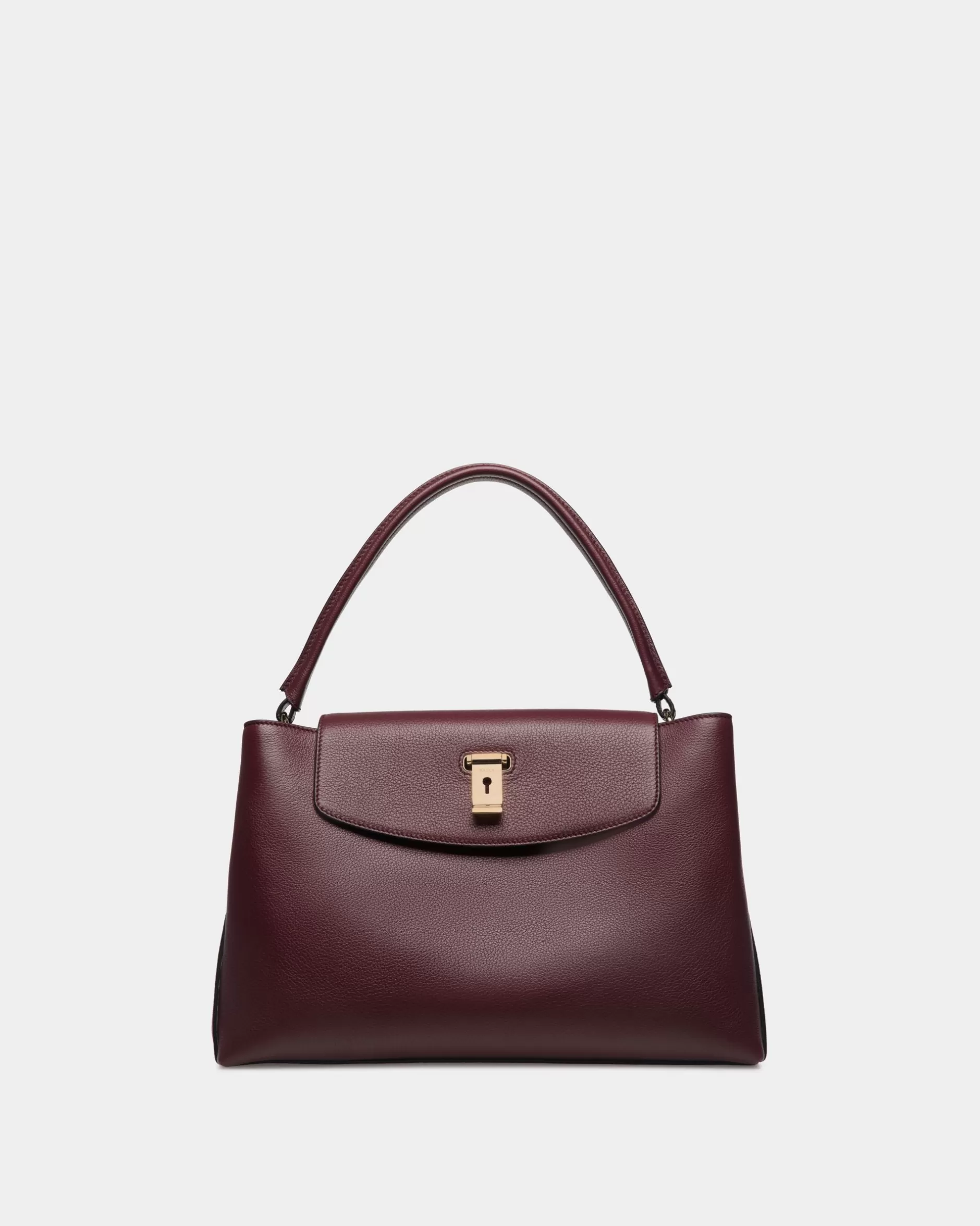 Bally Lock Me Henkeltasche Aus Genarbtem Leder In Andorra Rot Sale