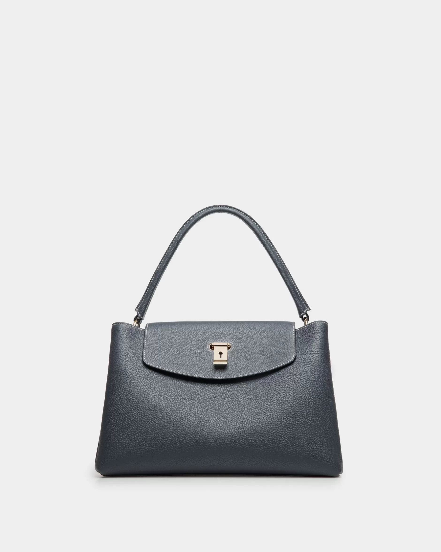 Bally Lock Me Henkeltasche Aus Leder Blau Cheap