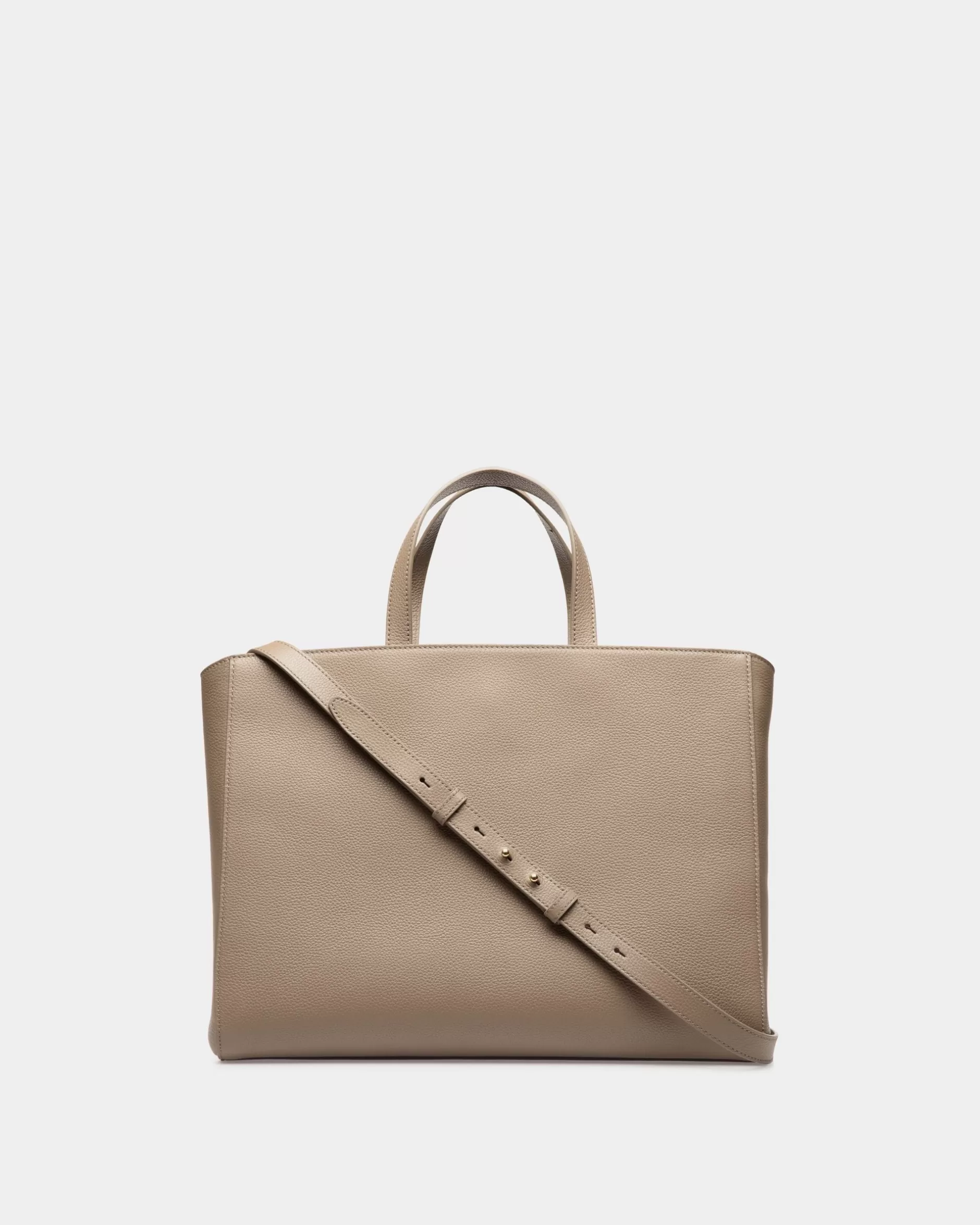 Bally Lock Me Tragetasche Aus Genarbtem Leder In Taupe Braun Cheap