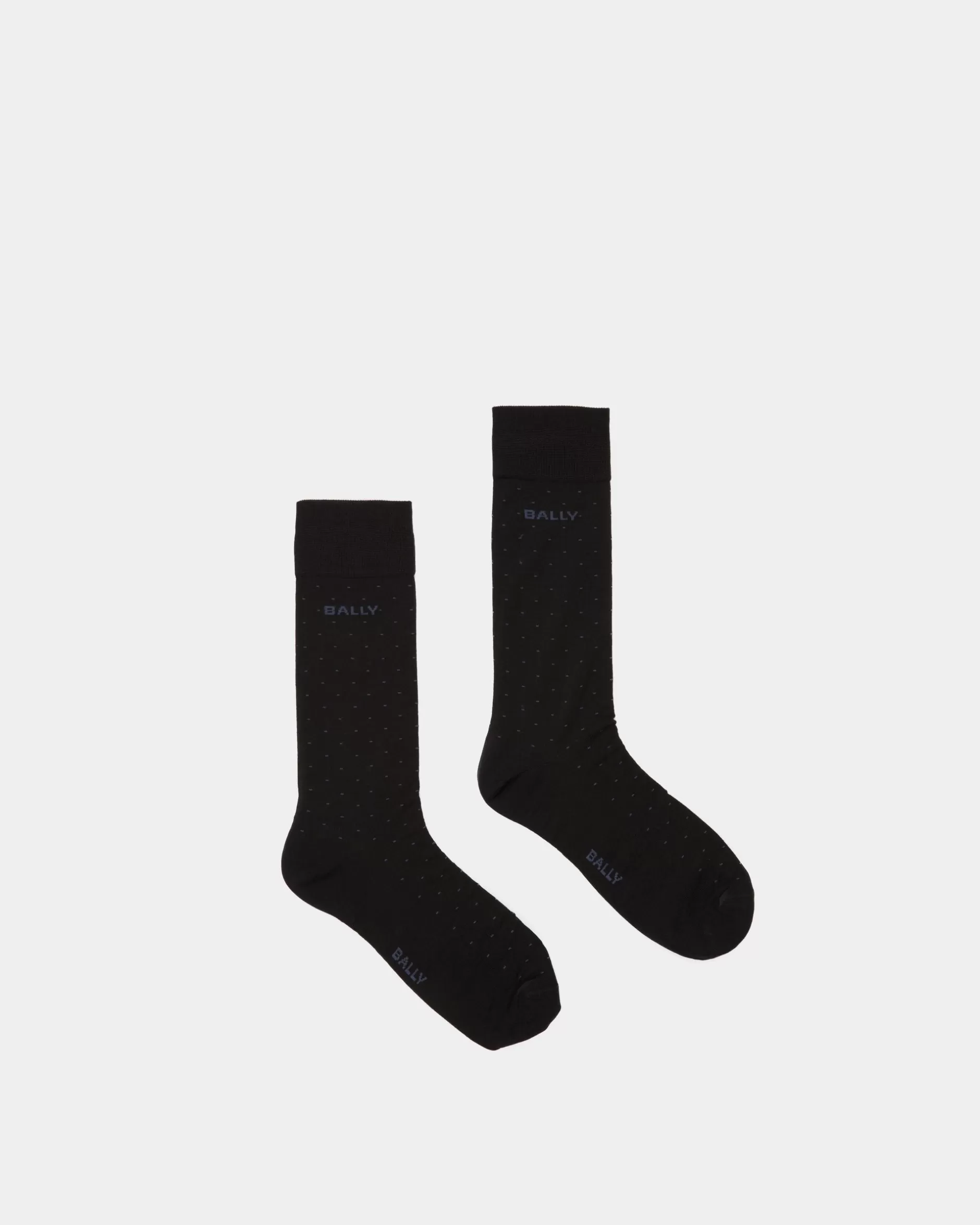 Bally Logo-Socken Aus tintenem Baumwollgemisch Blau Shop