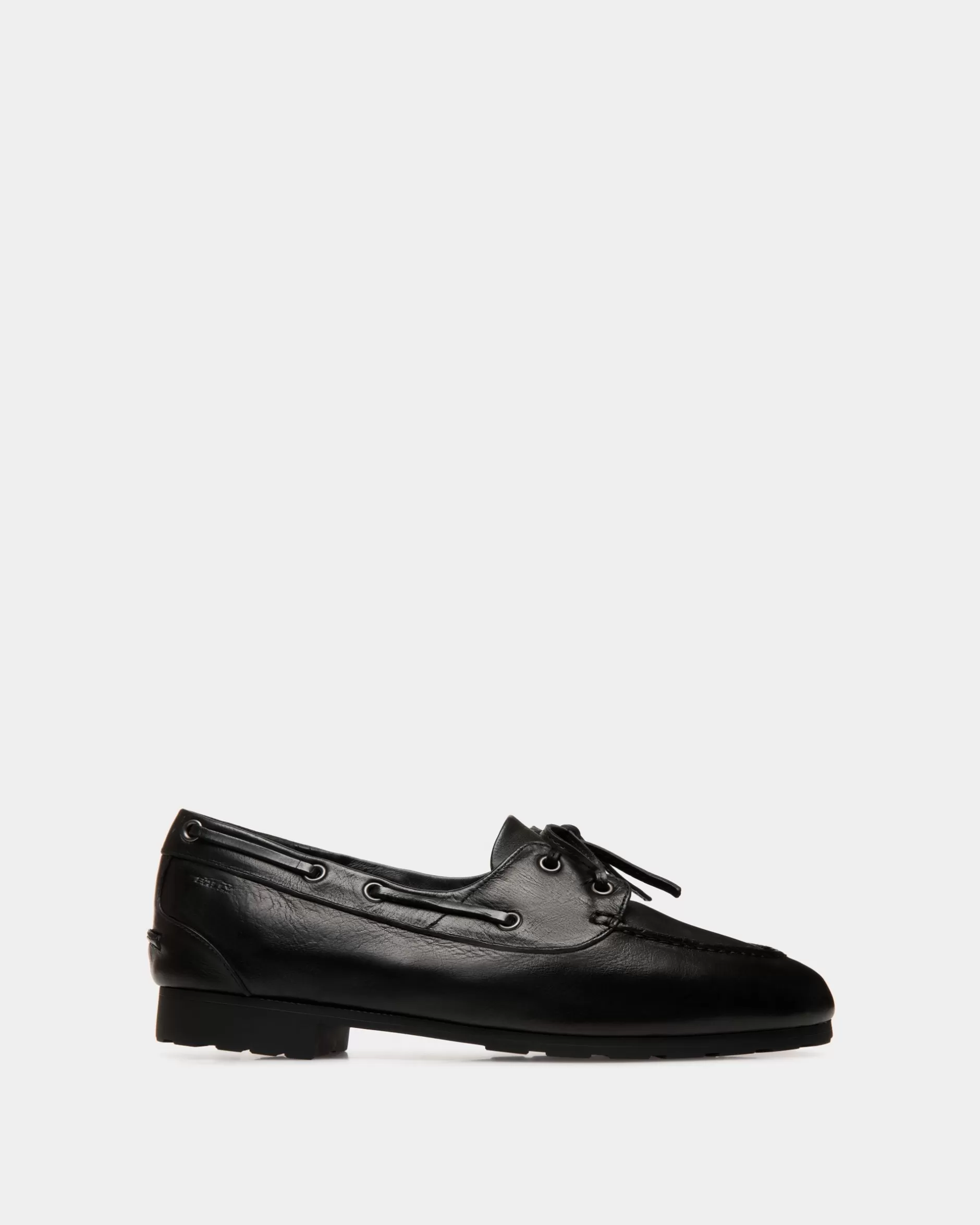 Bally Mokassin Plume Aus Leder In Schwarz Cheap