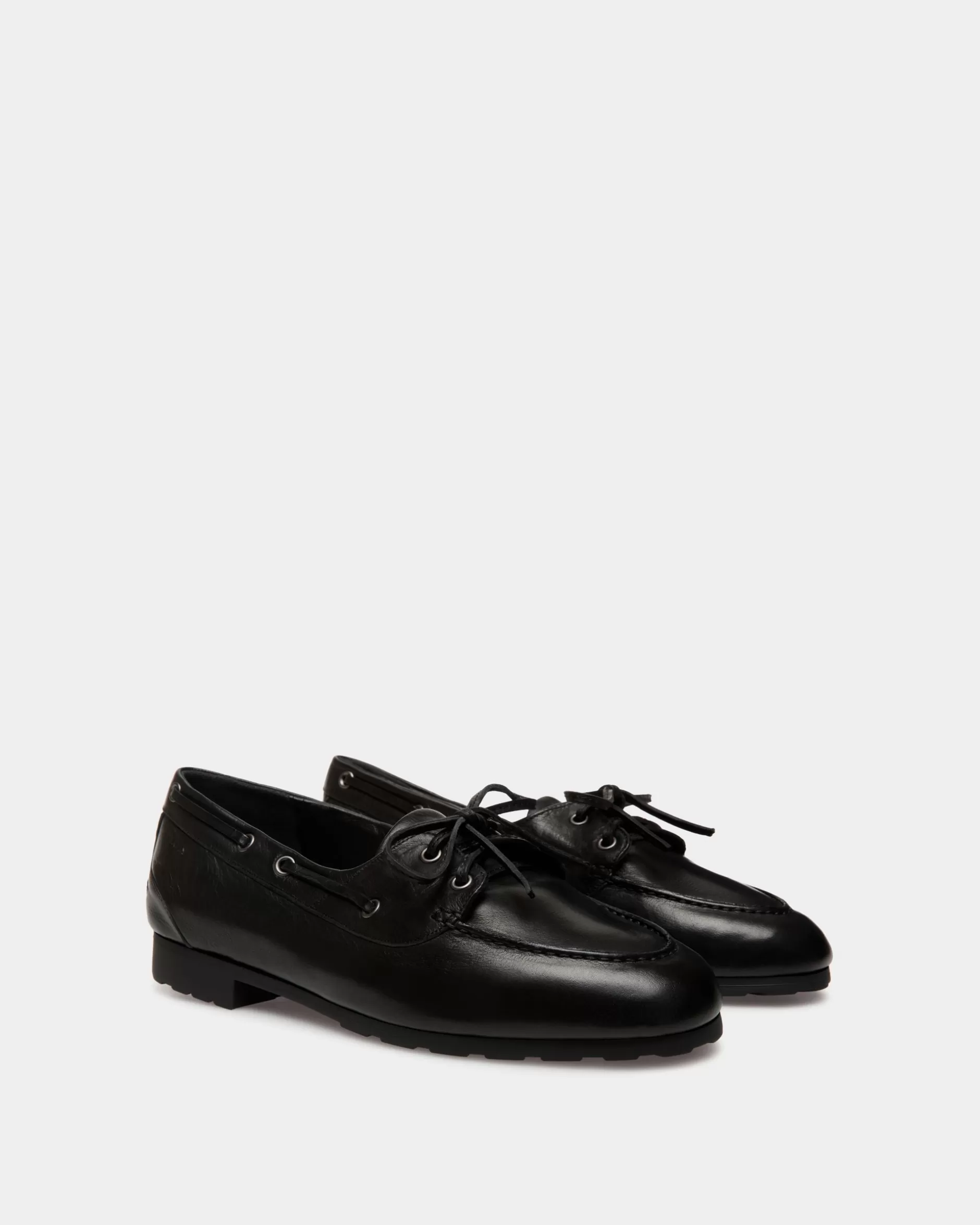 Bally Mokassin Plume Aus Leder In Schwarz Cheap