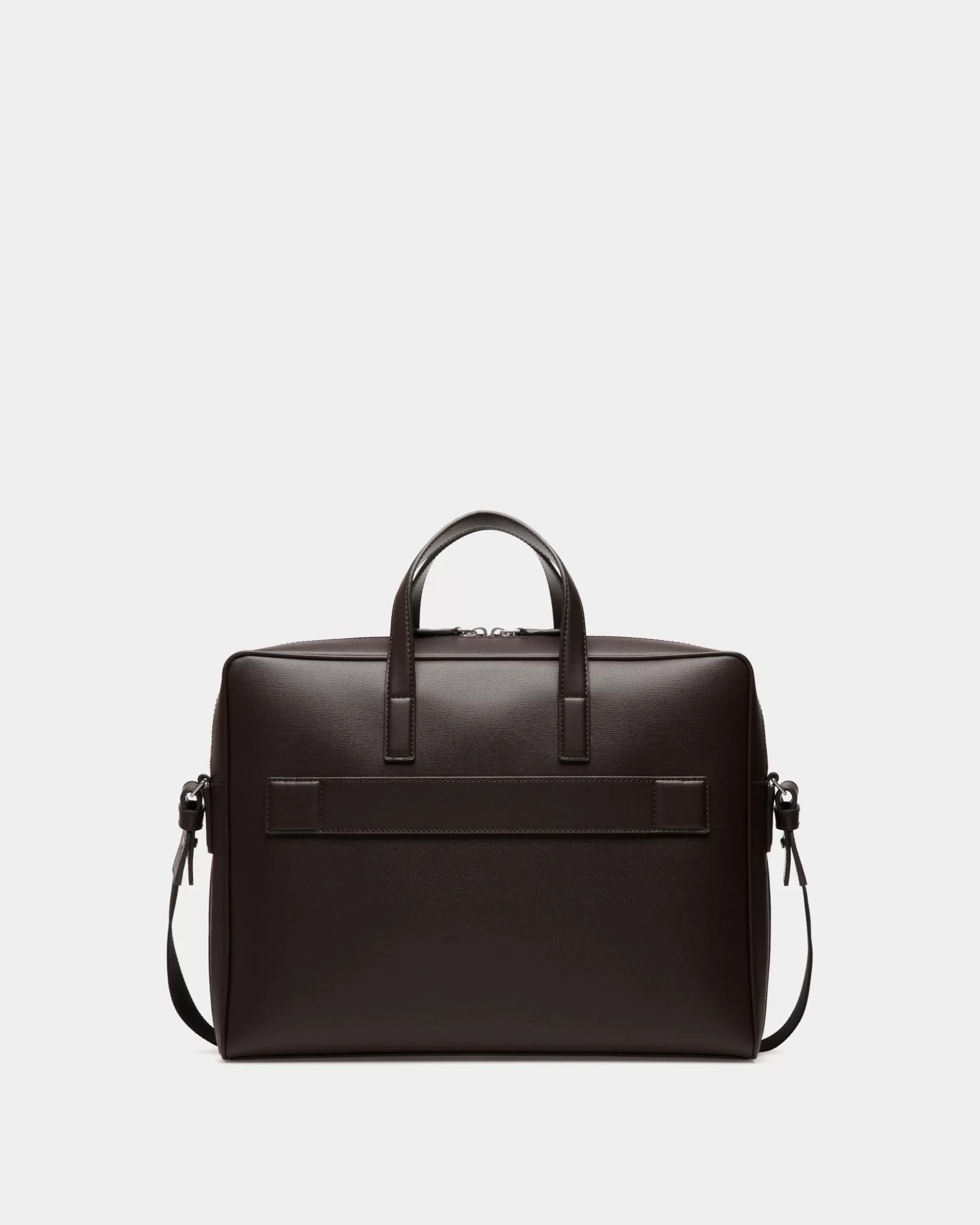 Bally Mythos Aktentasche Aus Recyceltem Leder In Ebenholzschwarz Braun New