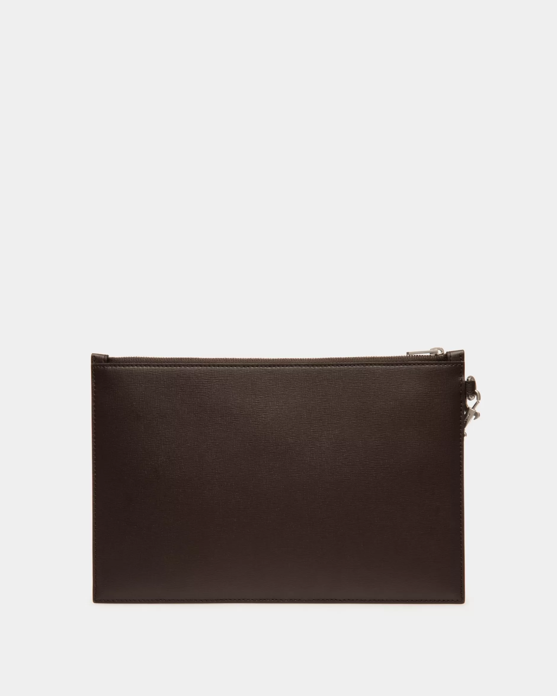 Bally Mythos Pochette Aus Recyceltem Leder In Ebenholz Braun Discount