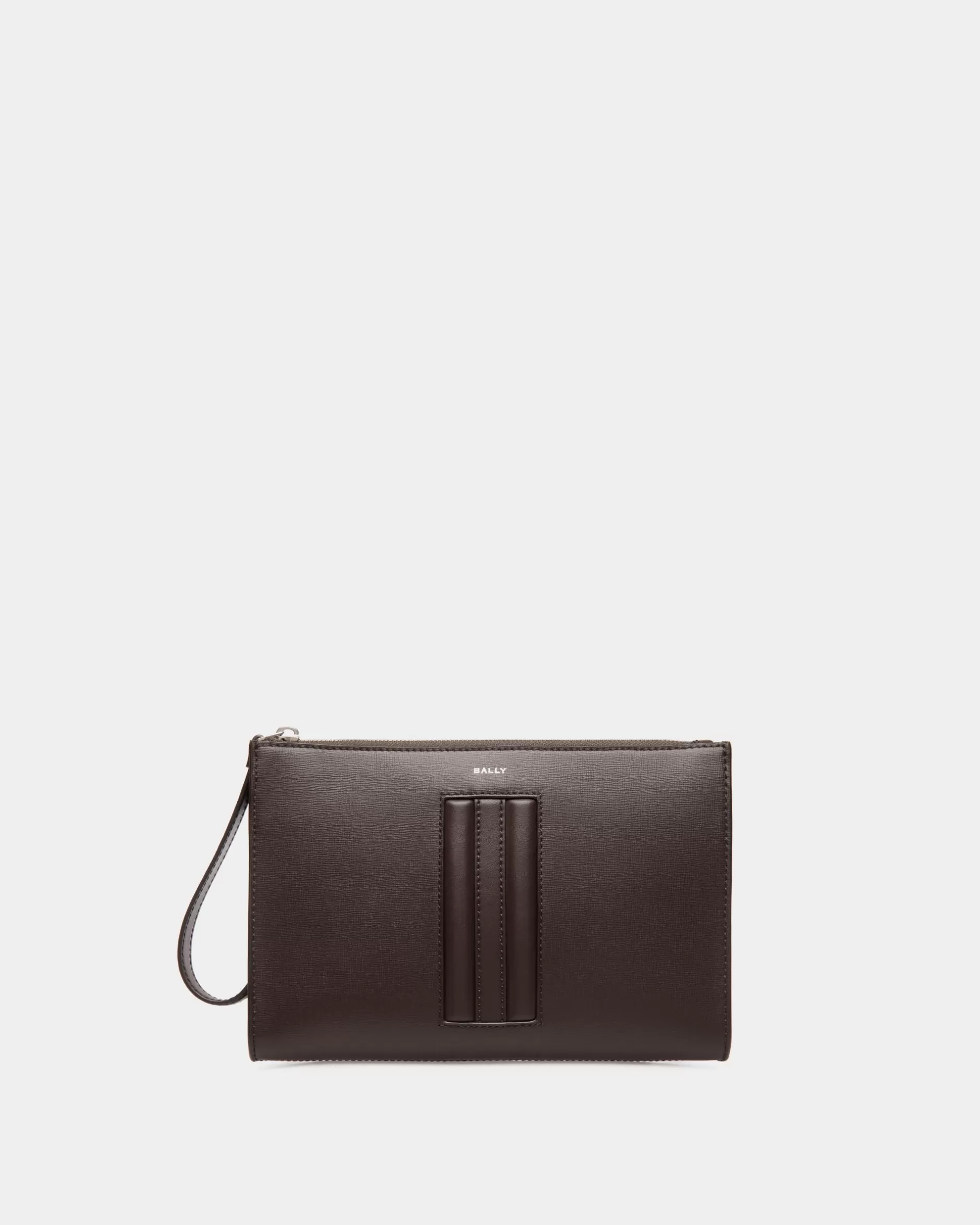 Bally Mythos Pochette Aus Recyceltem Leder In Ebenholzschwarz Braun Cheap