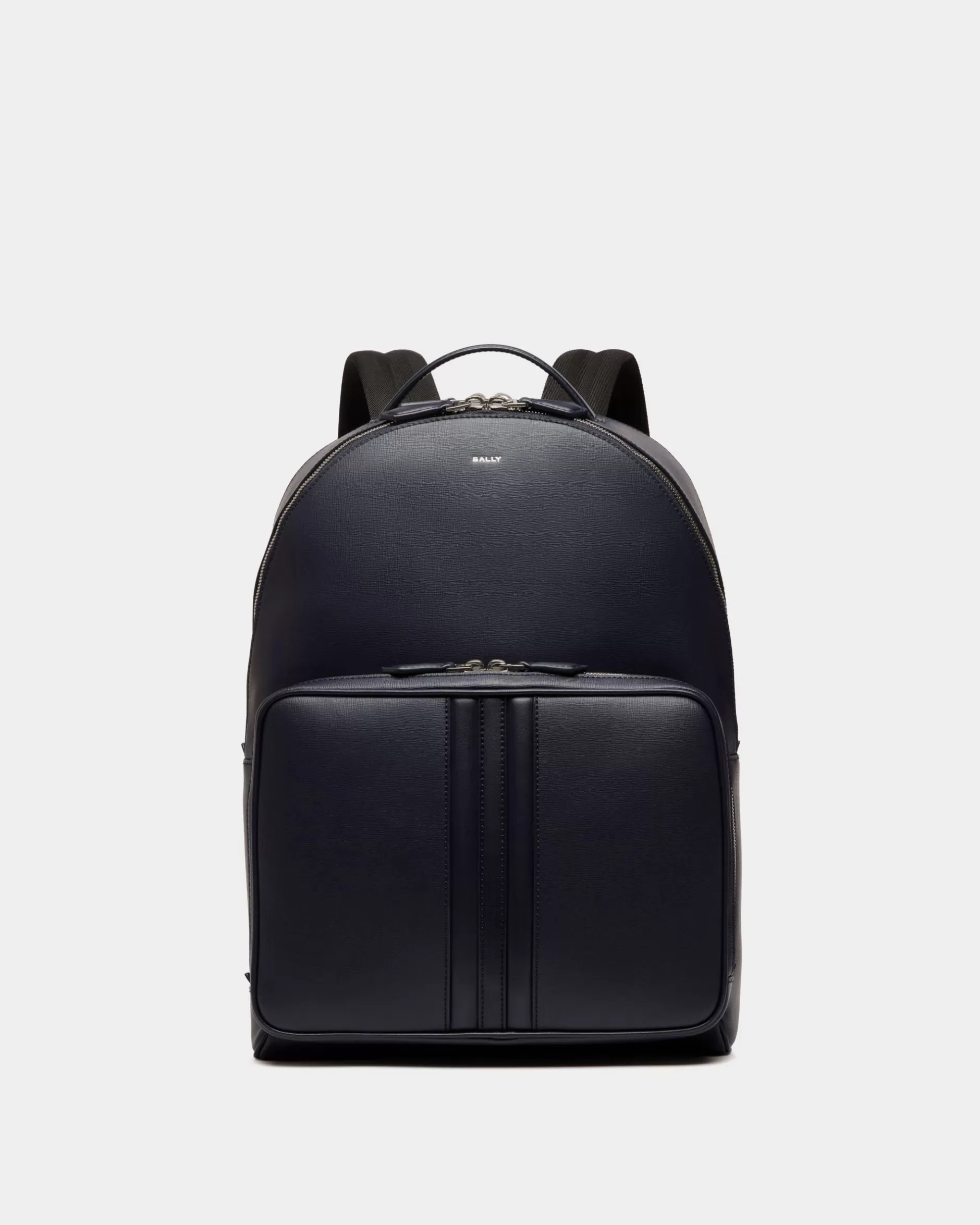 Bally Mythos Rucksack Aus Recyceltem Leder In Navy Blue Blau Online