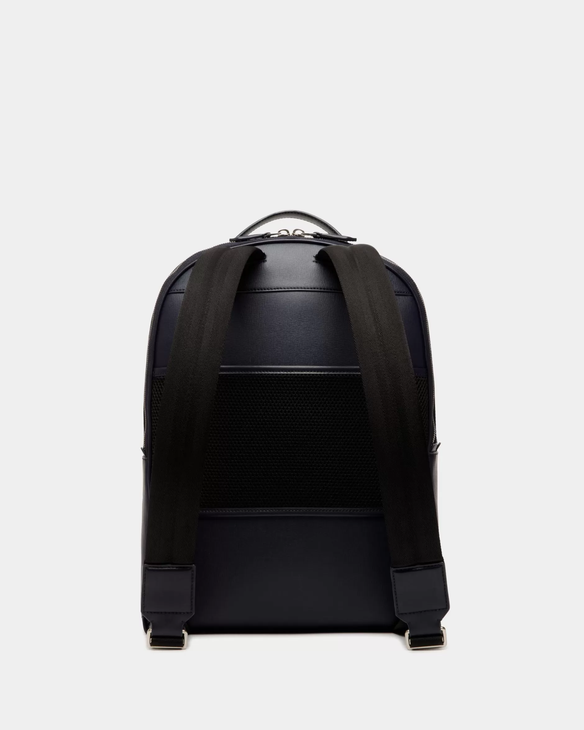 Bally Mythos Rucksack Aus Recyceltem Leder In Navy Blue Blau Online