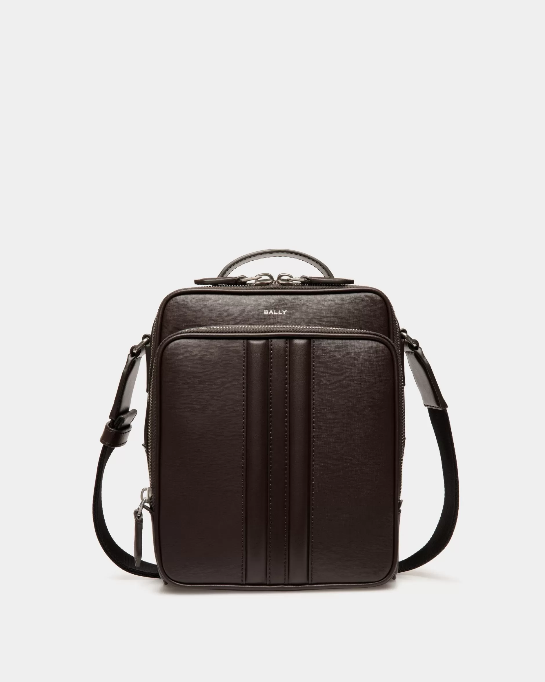 Bally Mythos Umhängetasche Aus Recyceltem Leder In Ebenholzschwarz Braun Store