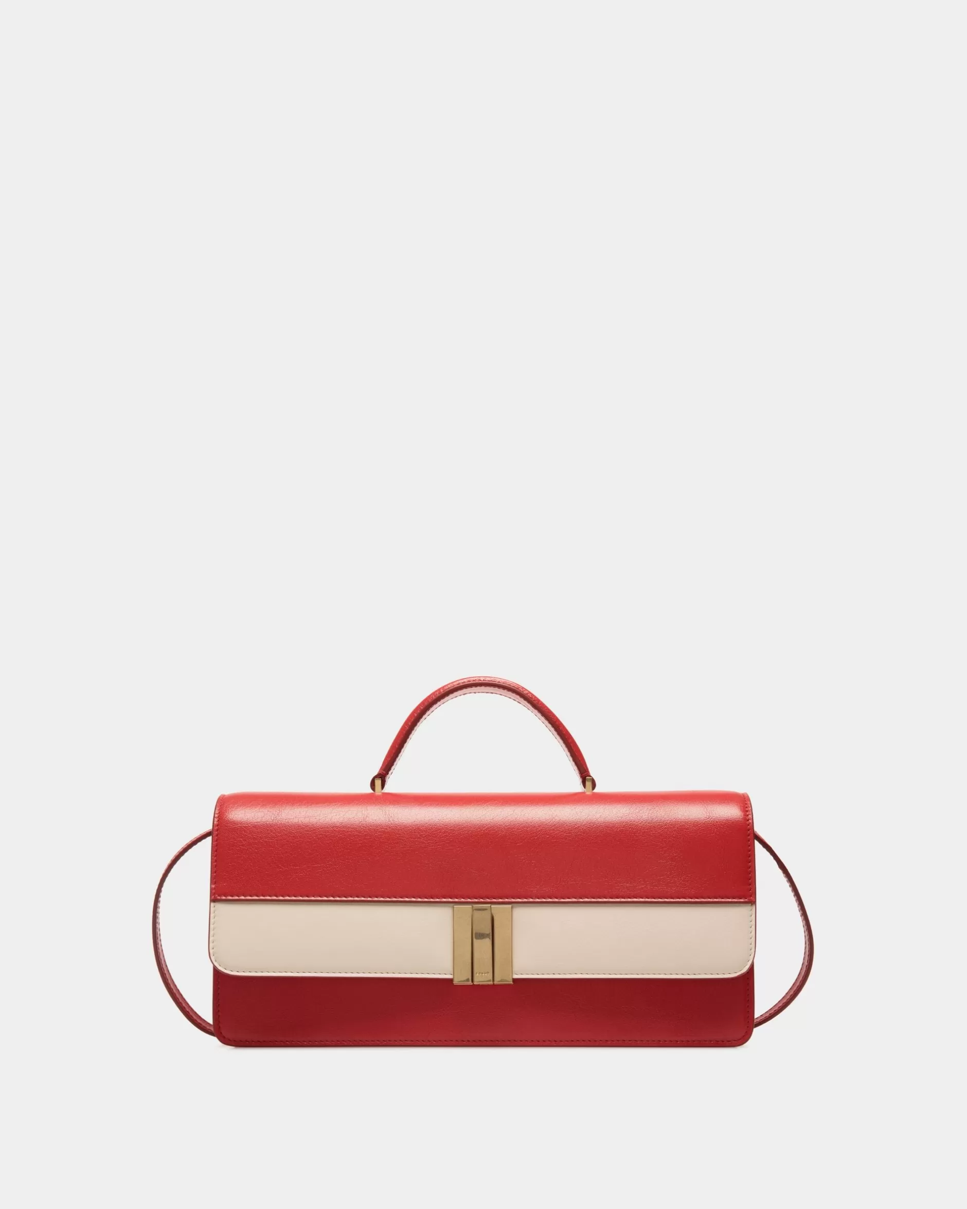 Bally Ollam Henkeltasche Aus Leder In Und Weiß Rot Fashion