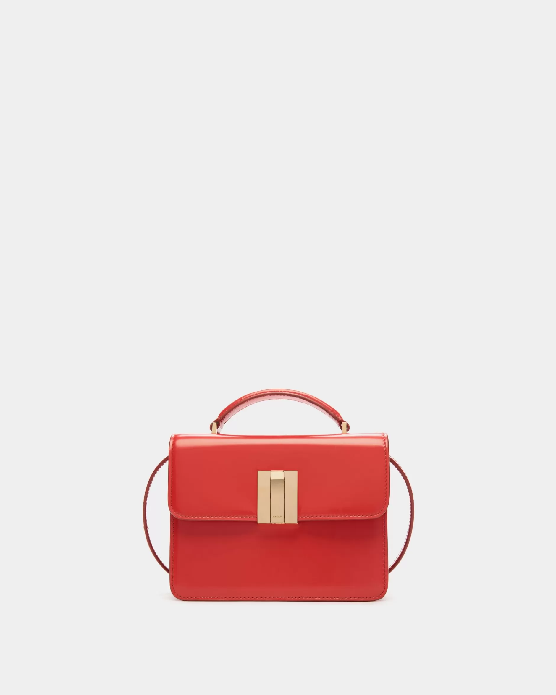 Bally Ollam Mini-Henkeltasche Aus Gebürstetem Leder In Candy Red Rot Sale