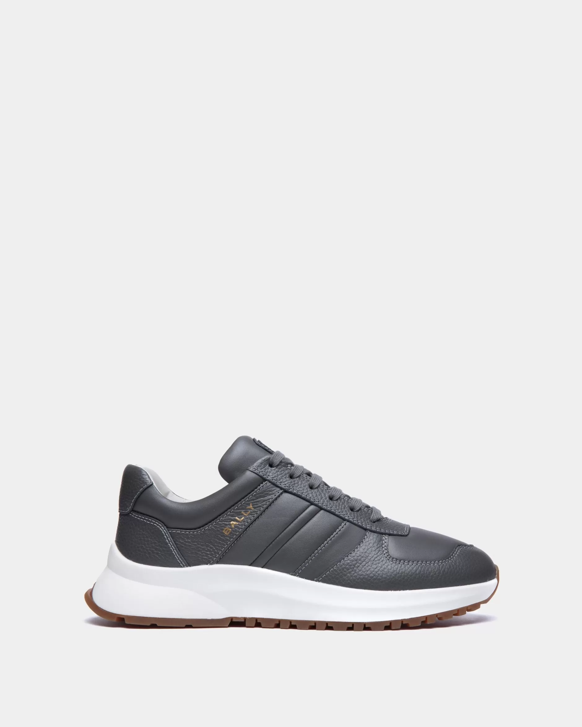 Bally Outline Sneaker Aus Genarbtem Leder In Grau Online