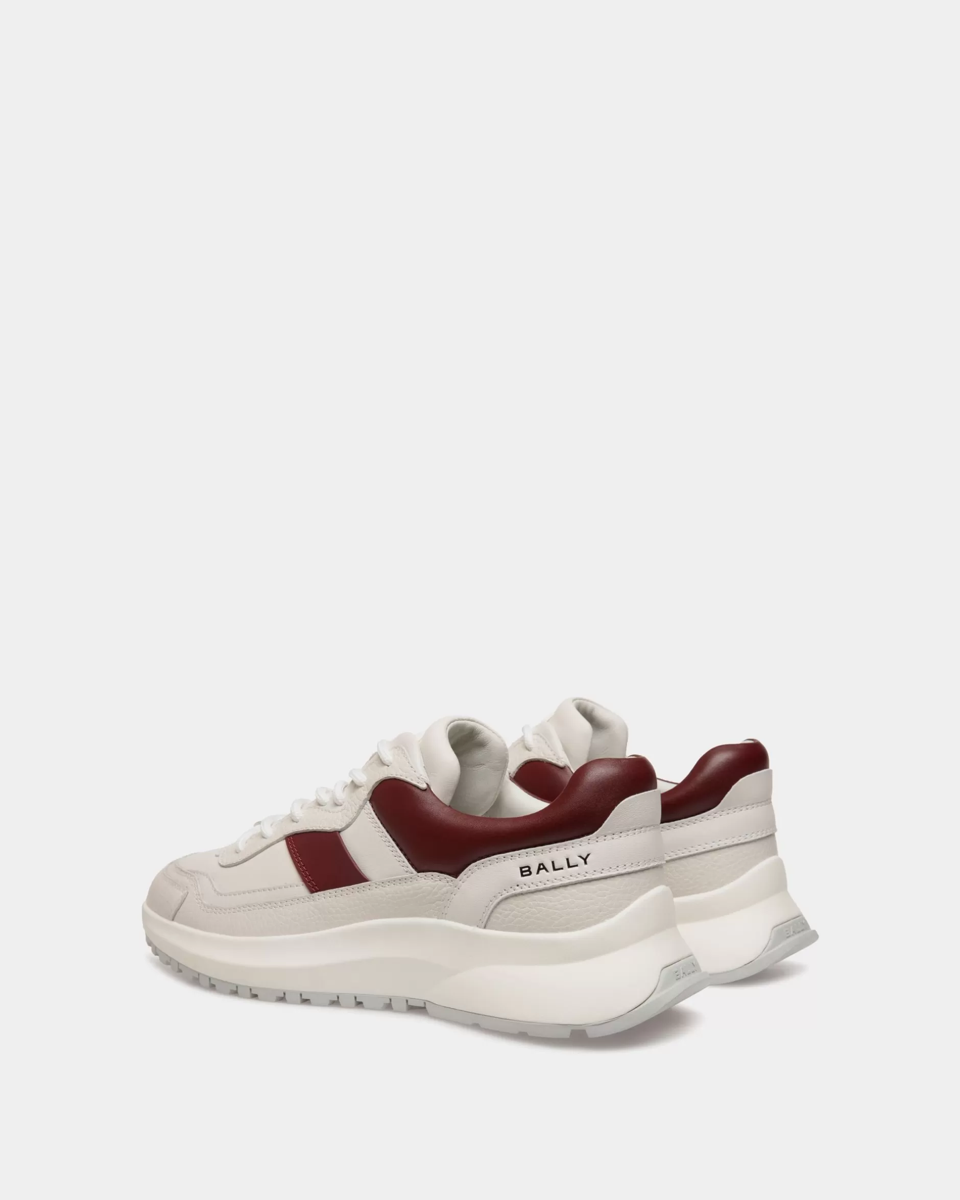 Bally Outline Sneaker Aus Leder In Und Heritage Red Weiß Best Sale