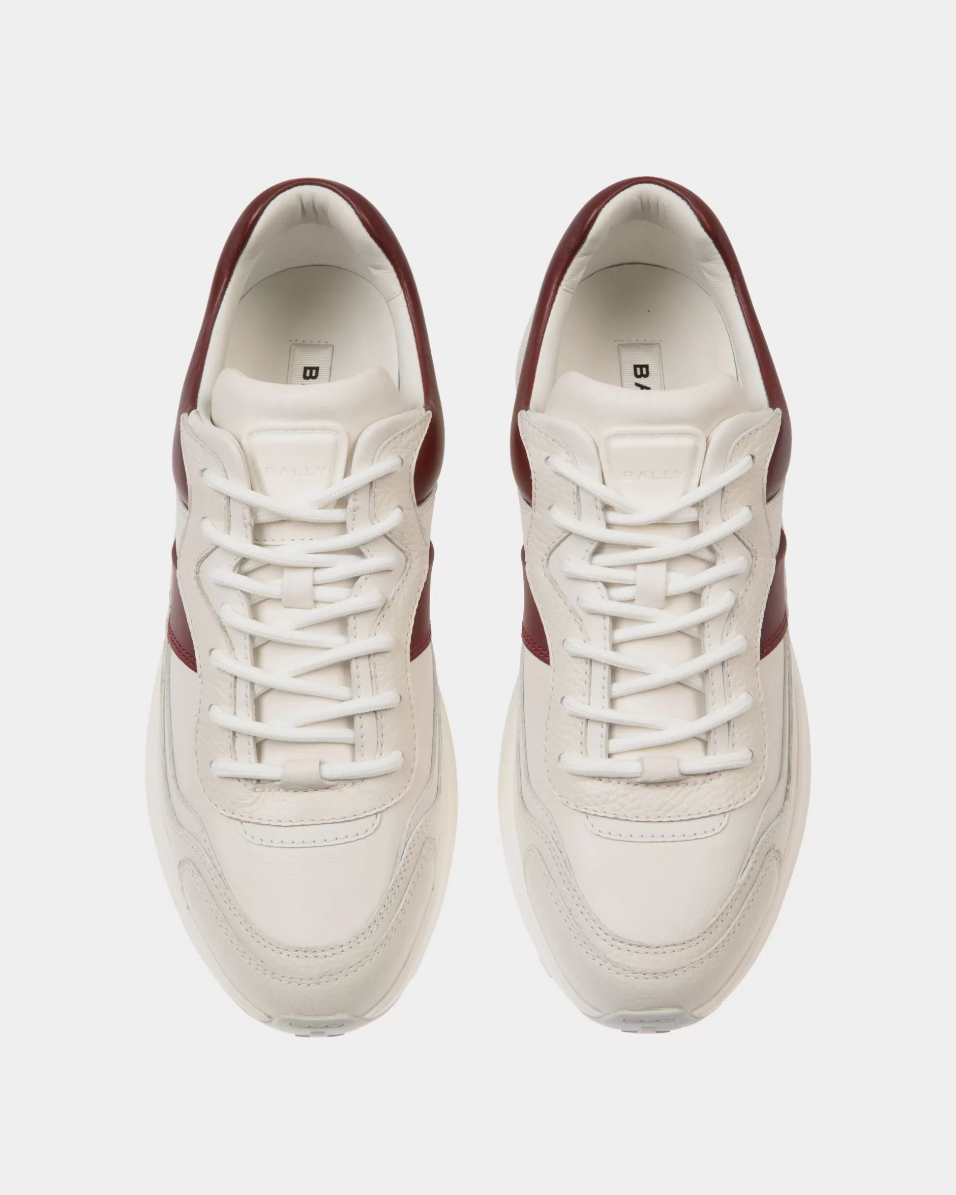 Bally Outline Sneaker Aus Leder In Und Heritage Red Weiß Best Sale