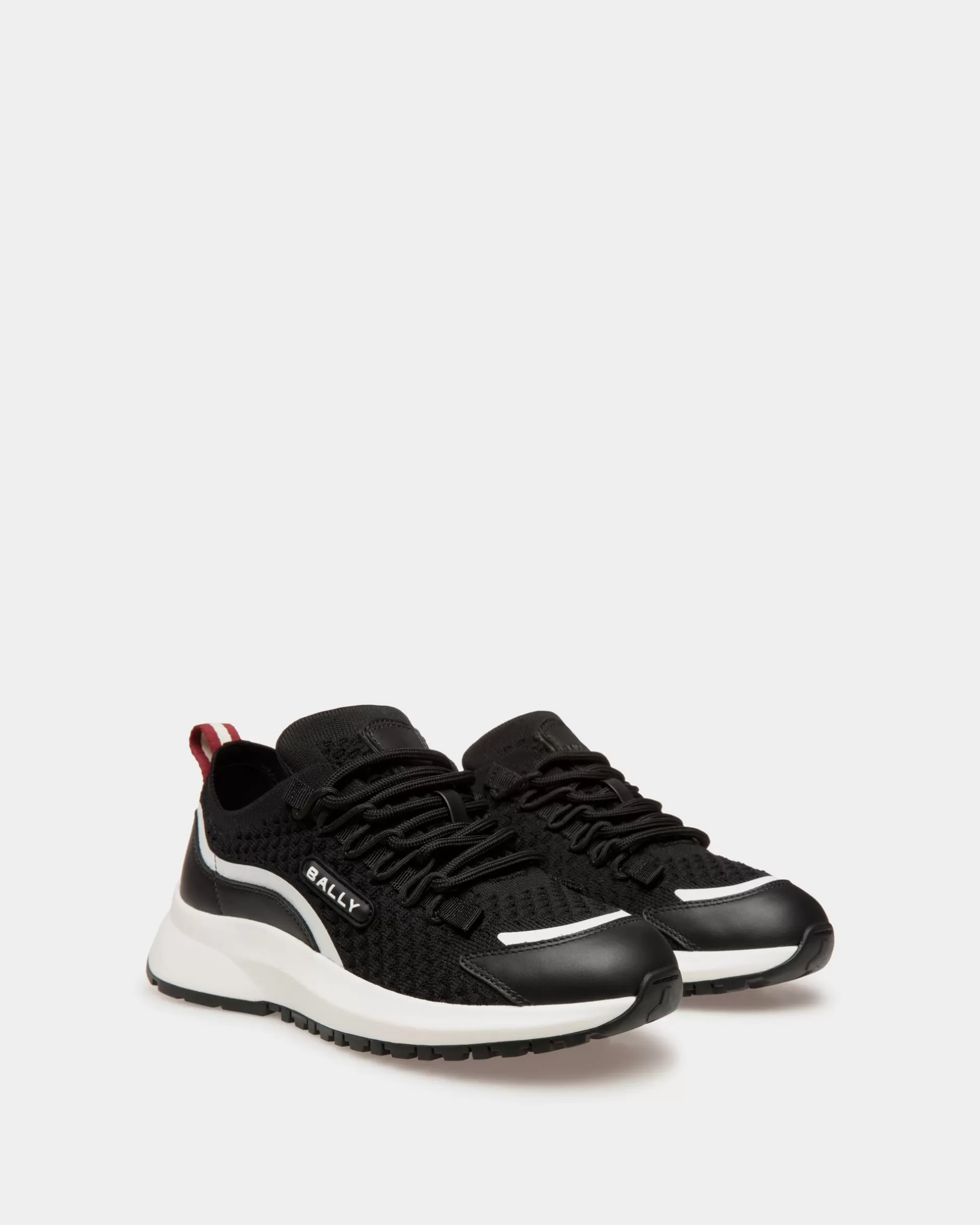 Bally Outline Sneaker Aus em Strickgewebe Schwarz Store