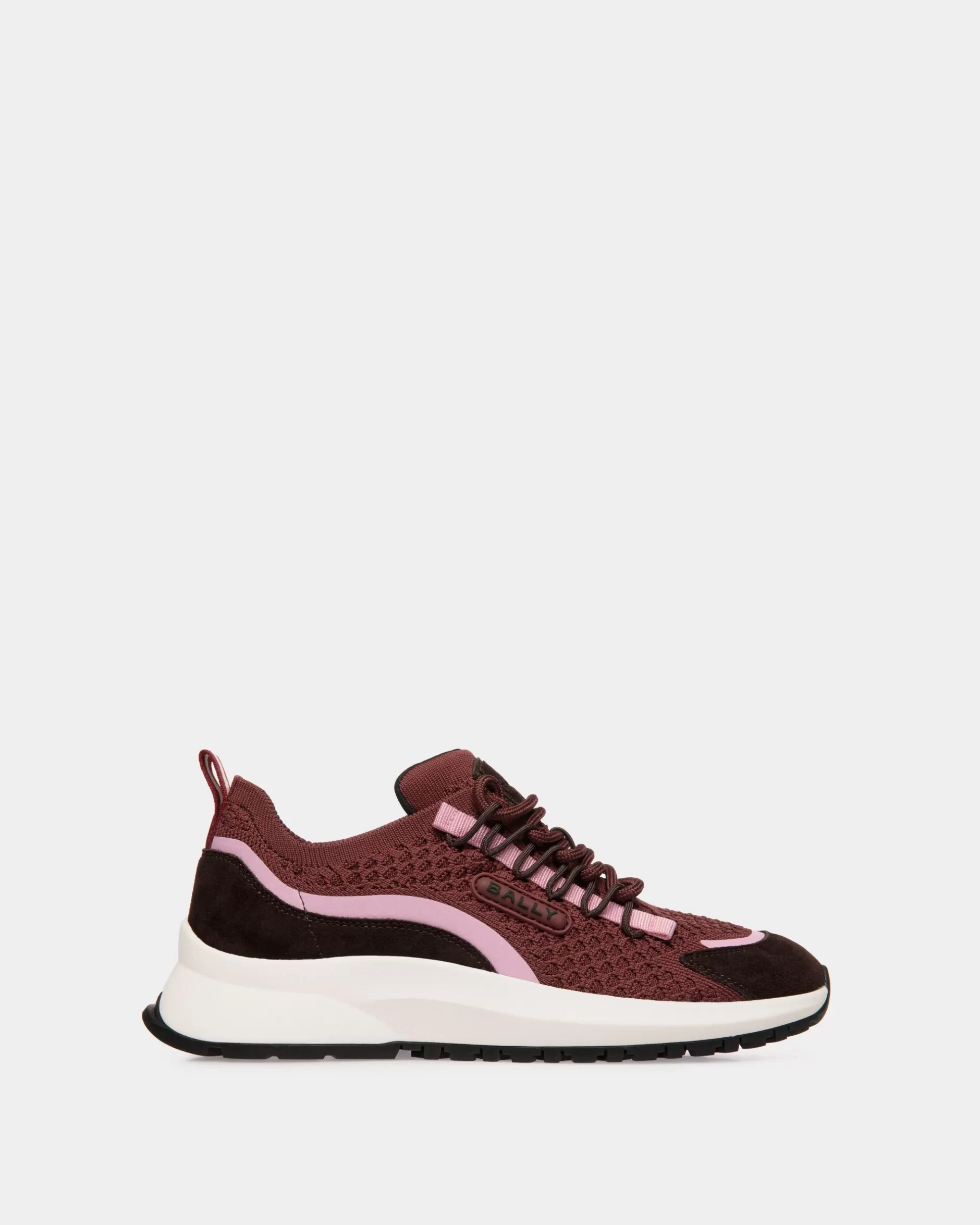 Bally Outline Sneaker Aus Strickgewebe In Andorra Bordeauxrote Shop