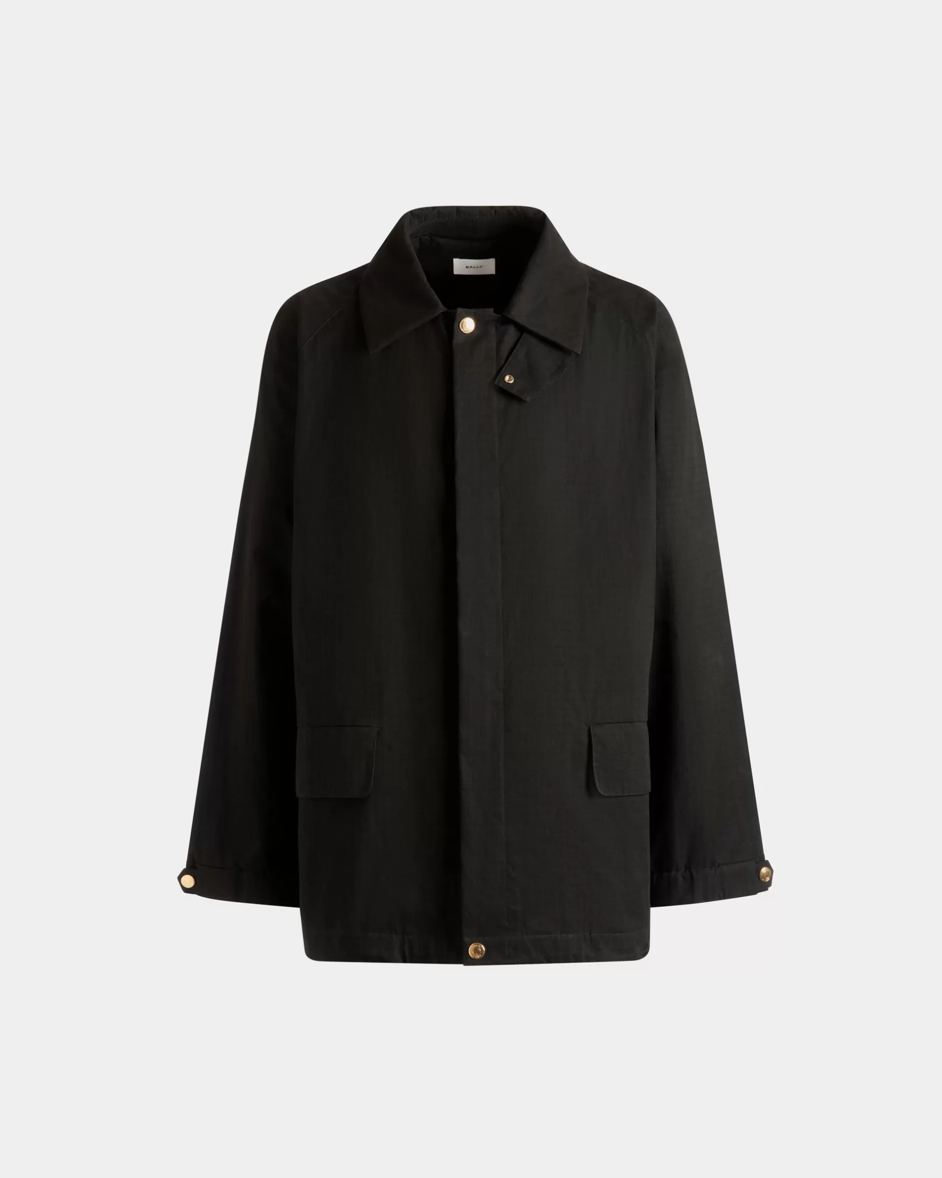 Bally Parka Aus em Nylon Schwarz Store