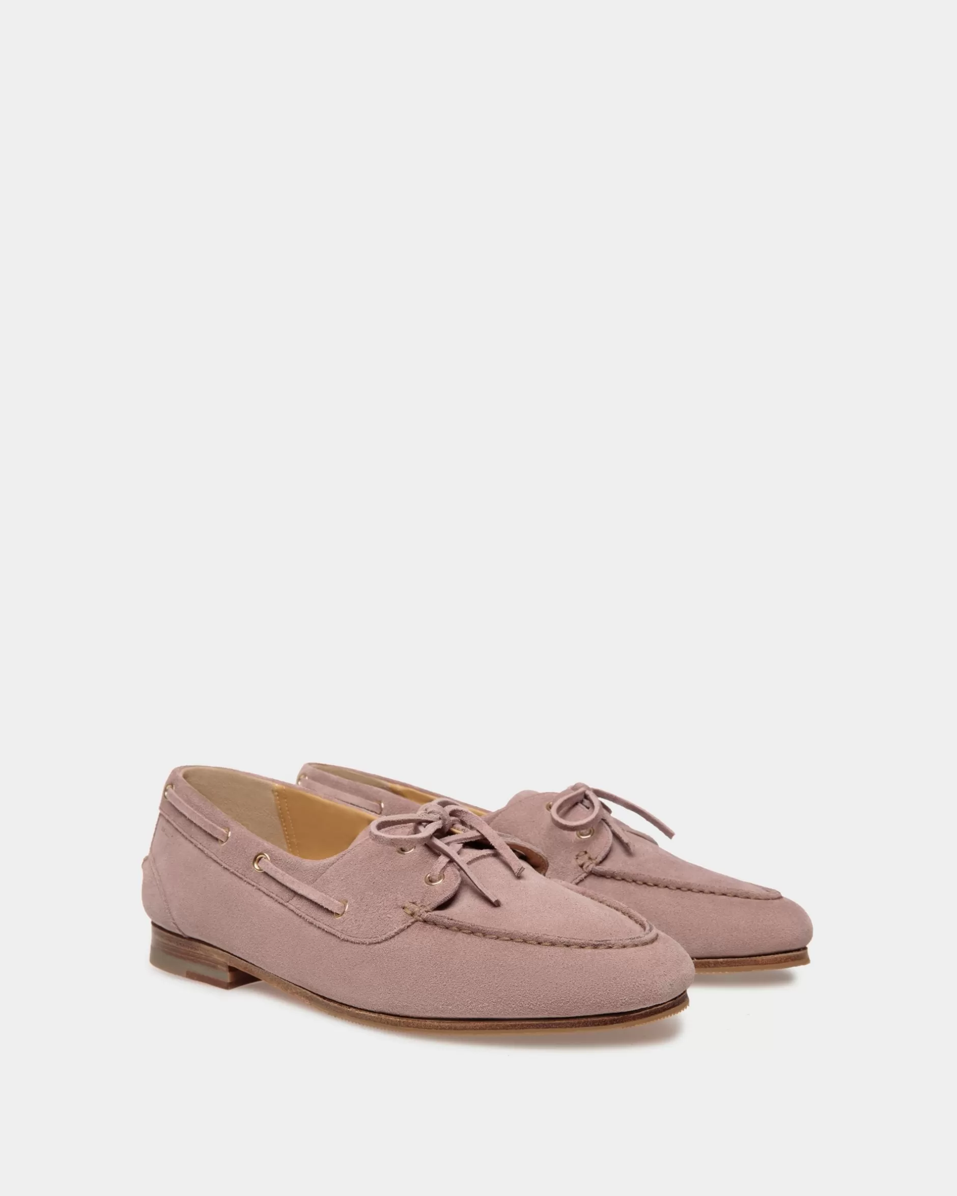 Bally Plume Mokassin Aus Hellfliederfarbenem Veloursleder Rosa Online