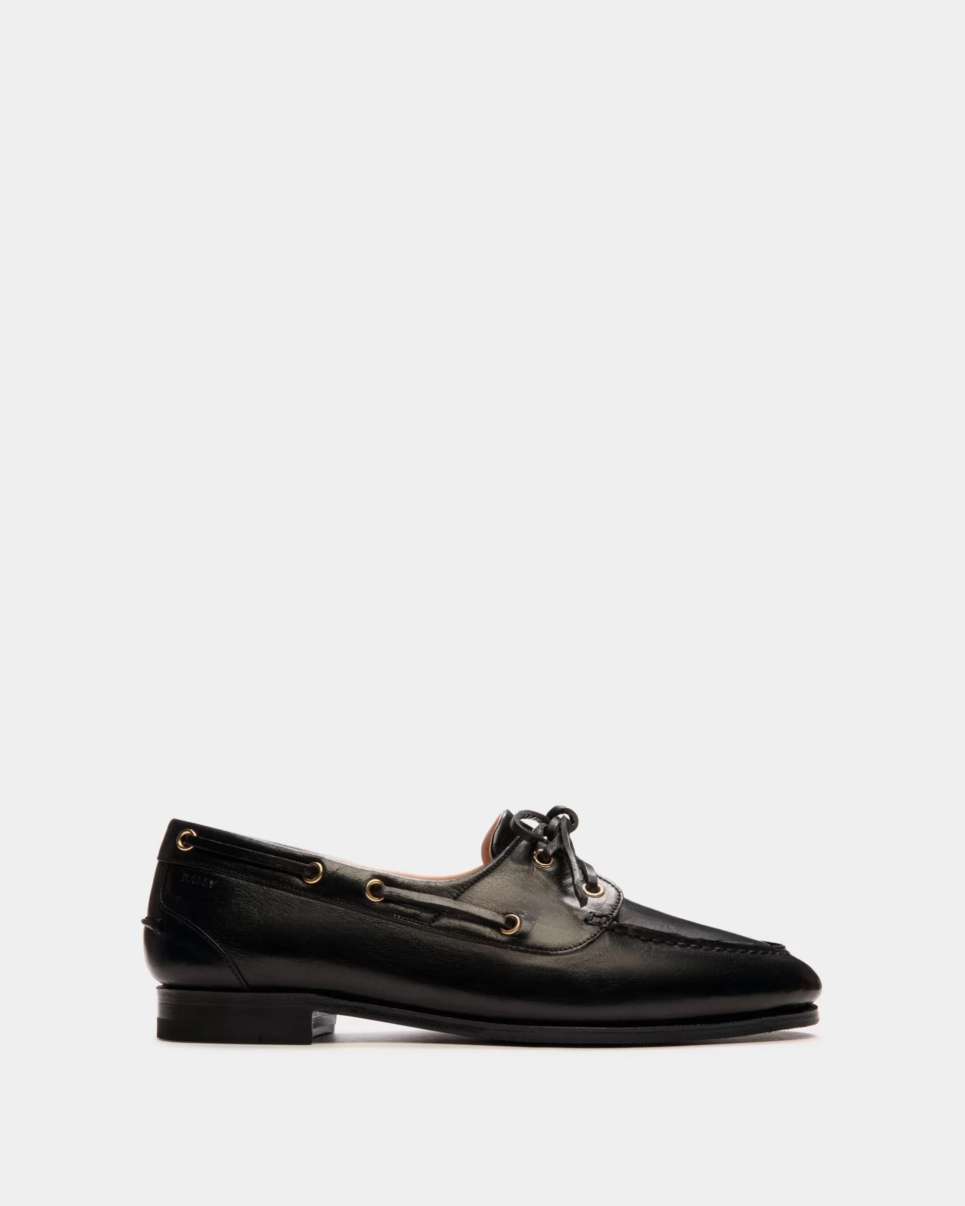 Bally Plume Mokassin aus em Leder Schwarz Flash Sale