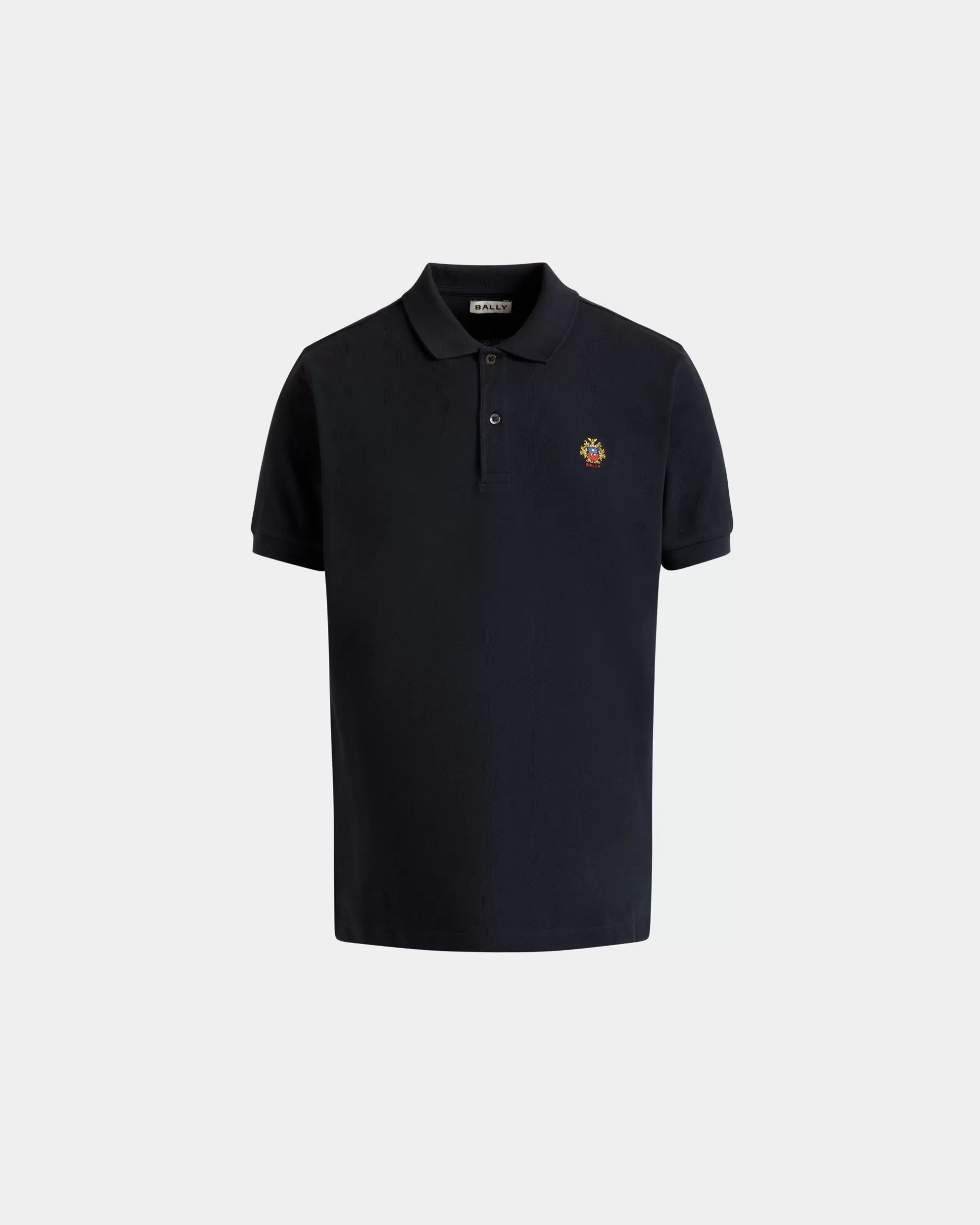 Bally Poloshirt Aus Baumwolle In Navy Blue Blau Online