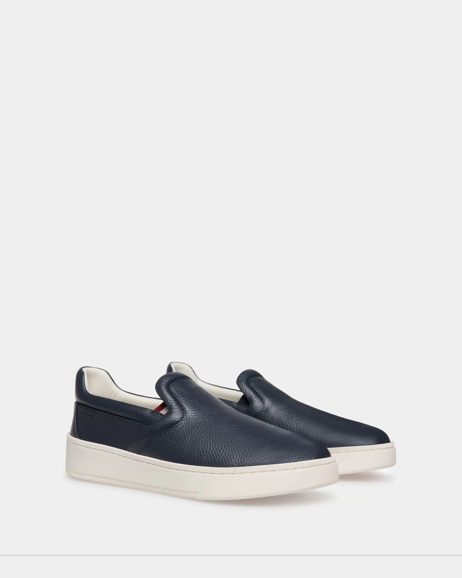 Bally Raise Schlupf-Sneaker Aus Genarbtem Leder In Blau Cheap