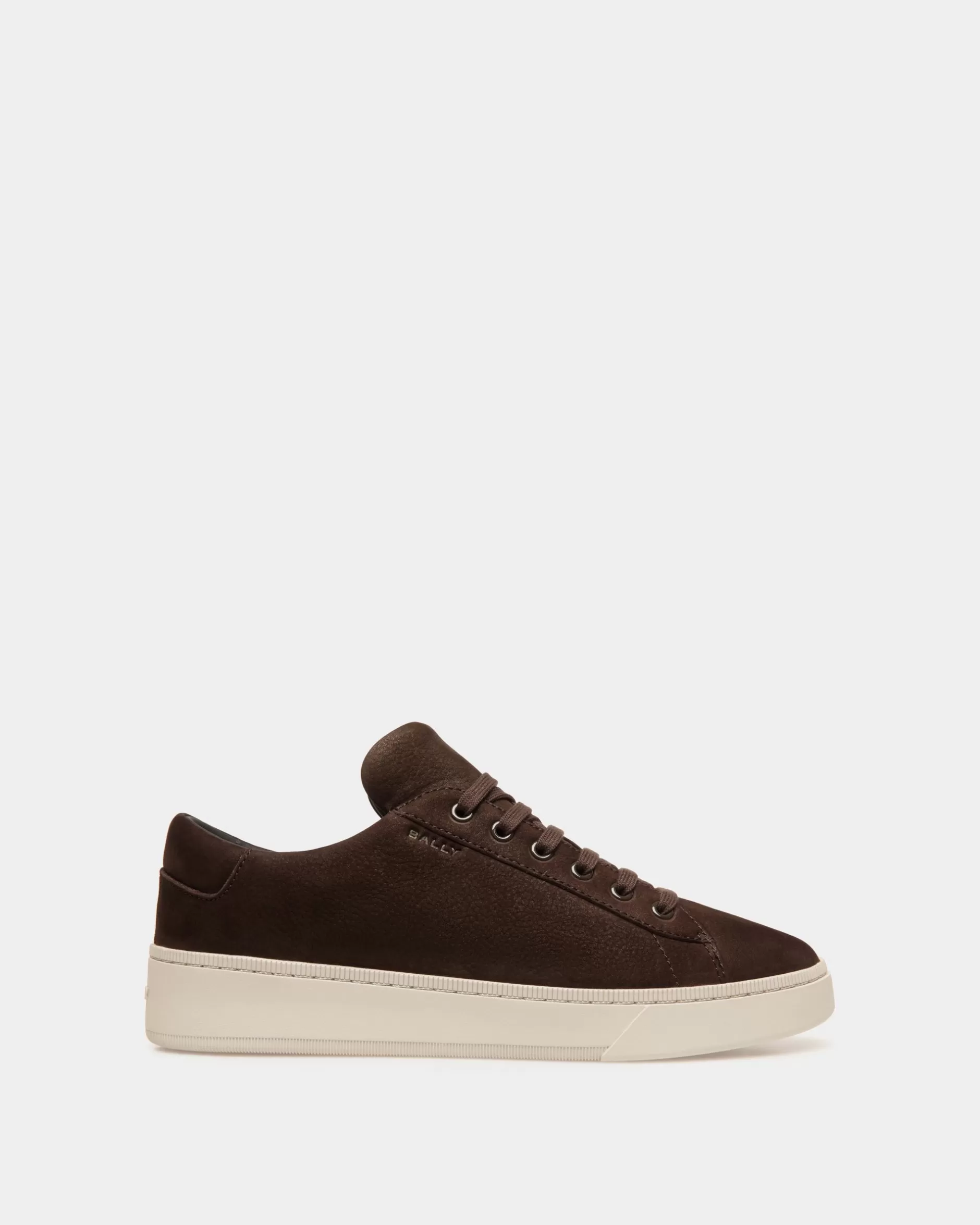 Bally Raise Sneaker Aus Nubukleder In Ebenholzschwarz Braun Hot