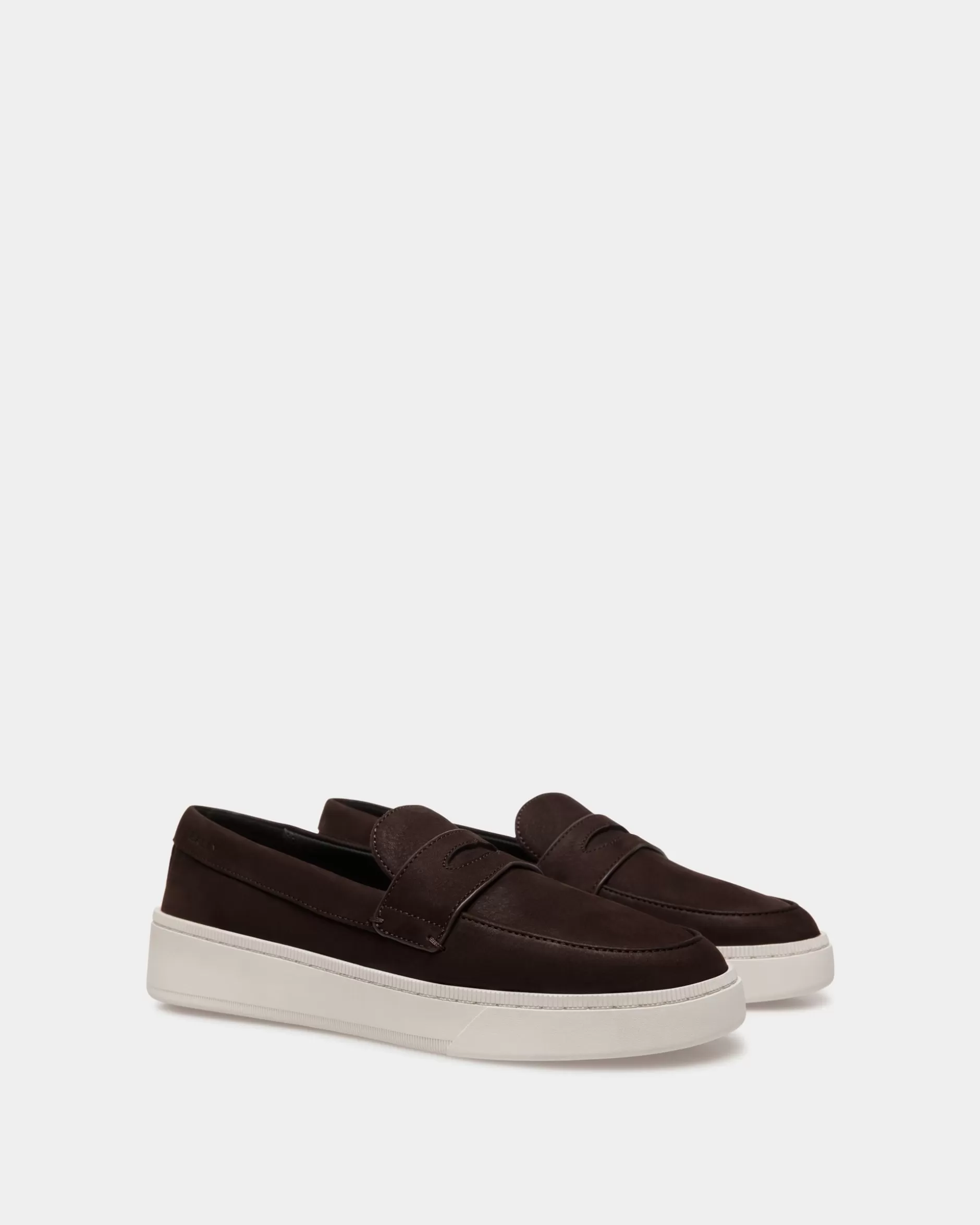 Bally Raise Sneaker Aus Nubukleder In Ebenholzschwarz Braun Best Sale