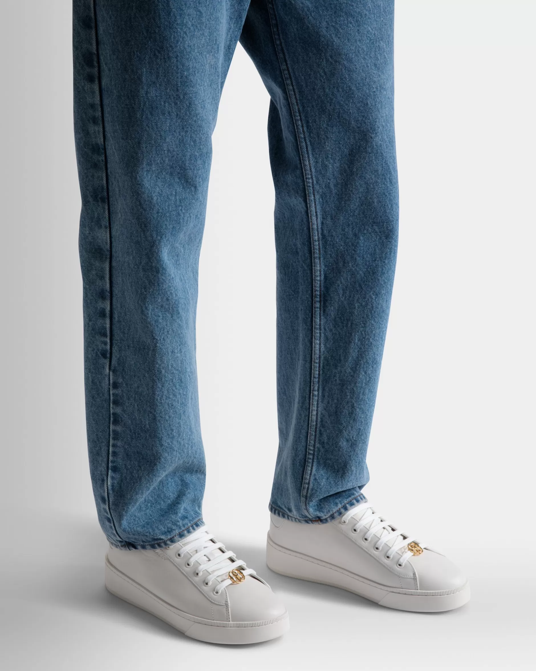 Bally Raise Sneaker Aus weißem Leder Weiss Fashion