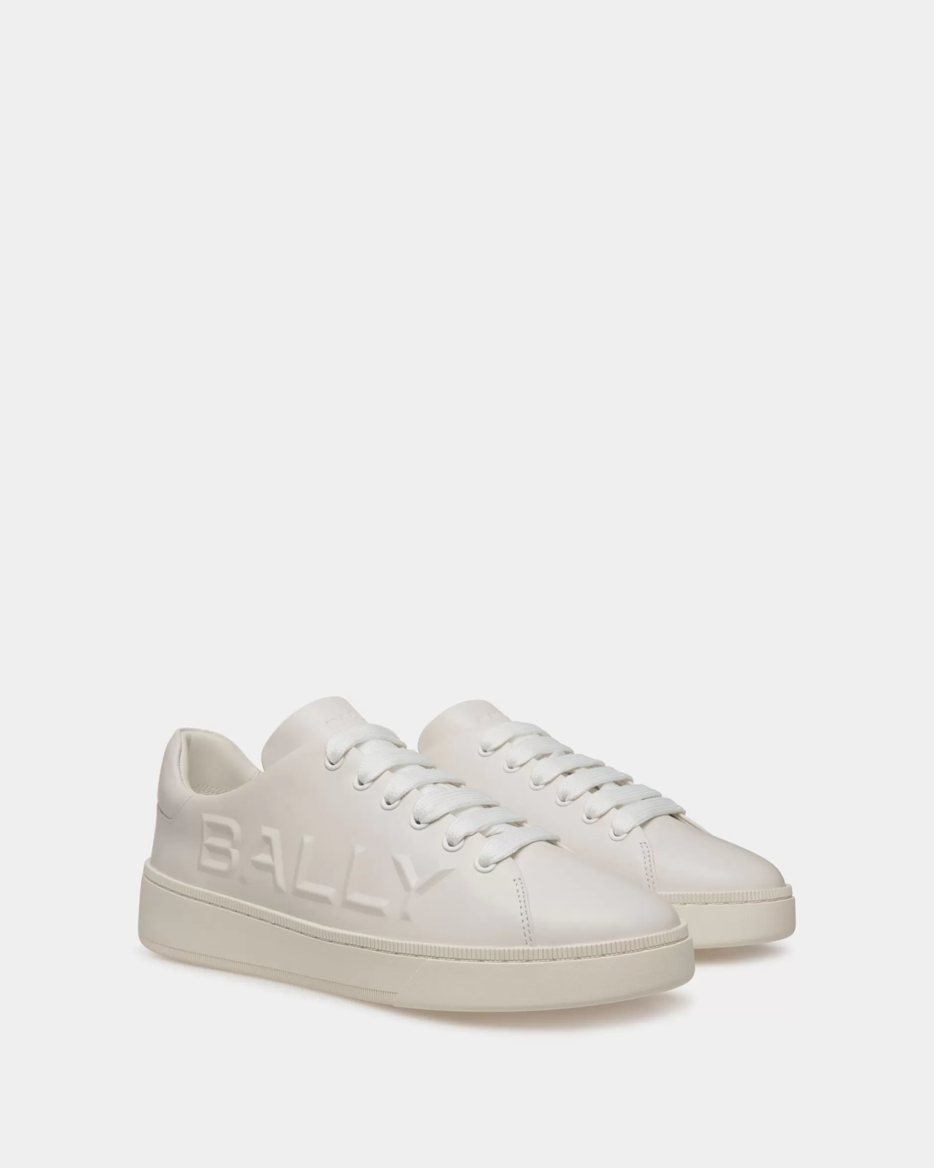 Bally Raise Sneaker Aus Weißem Leder Weiss Outlet