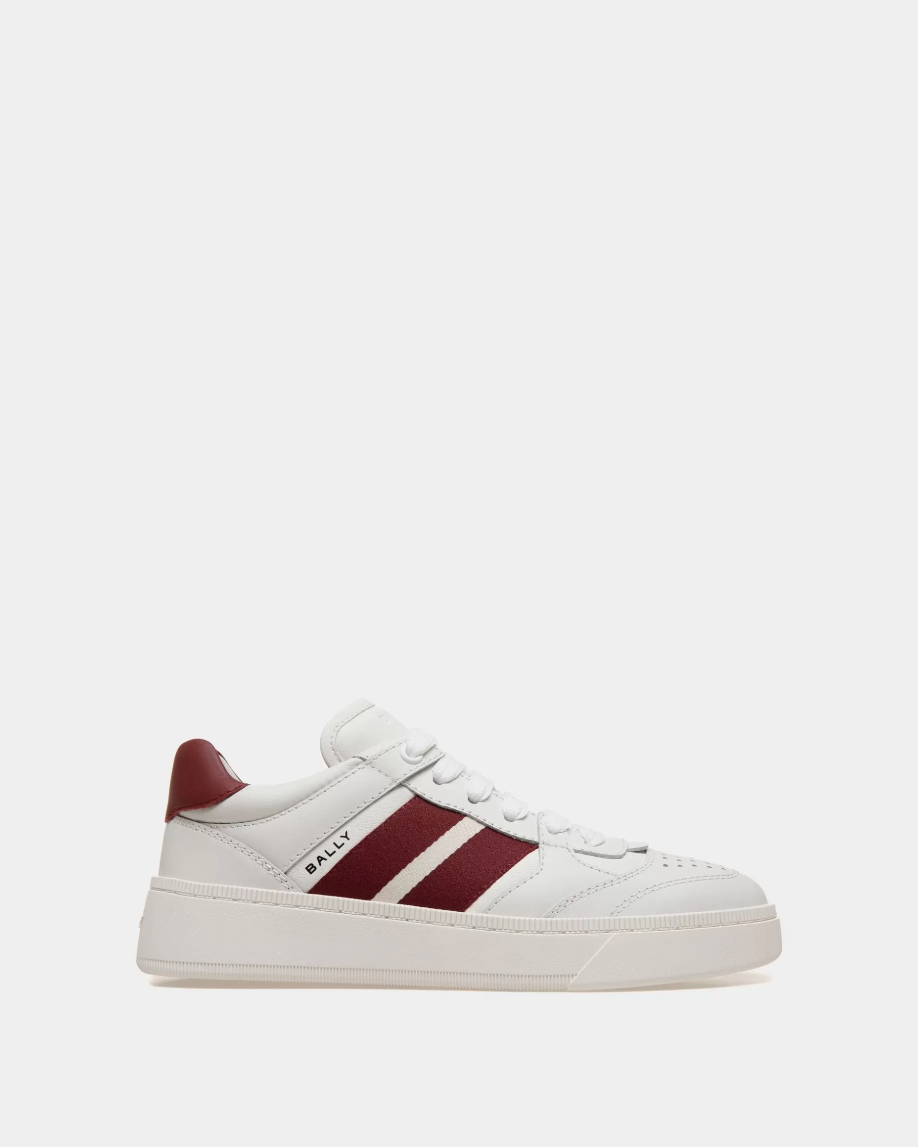 Bally Raise Sneaker Aus Weißem Leder Weiss Store