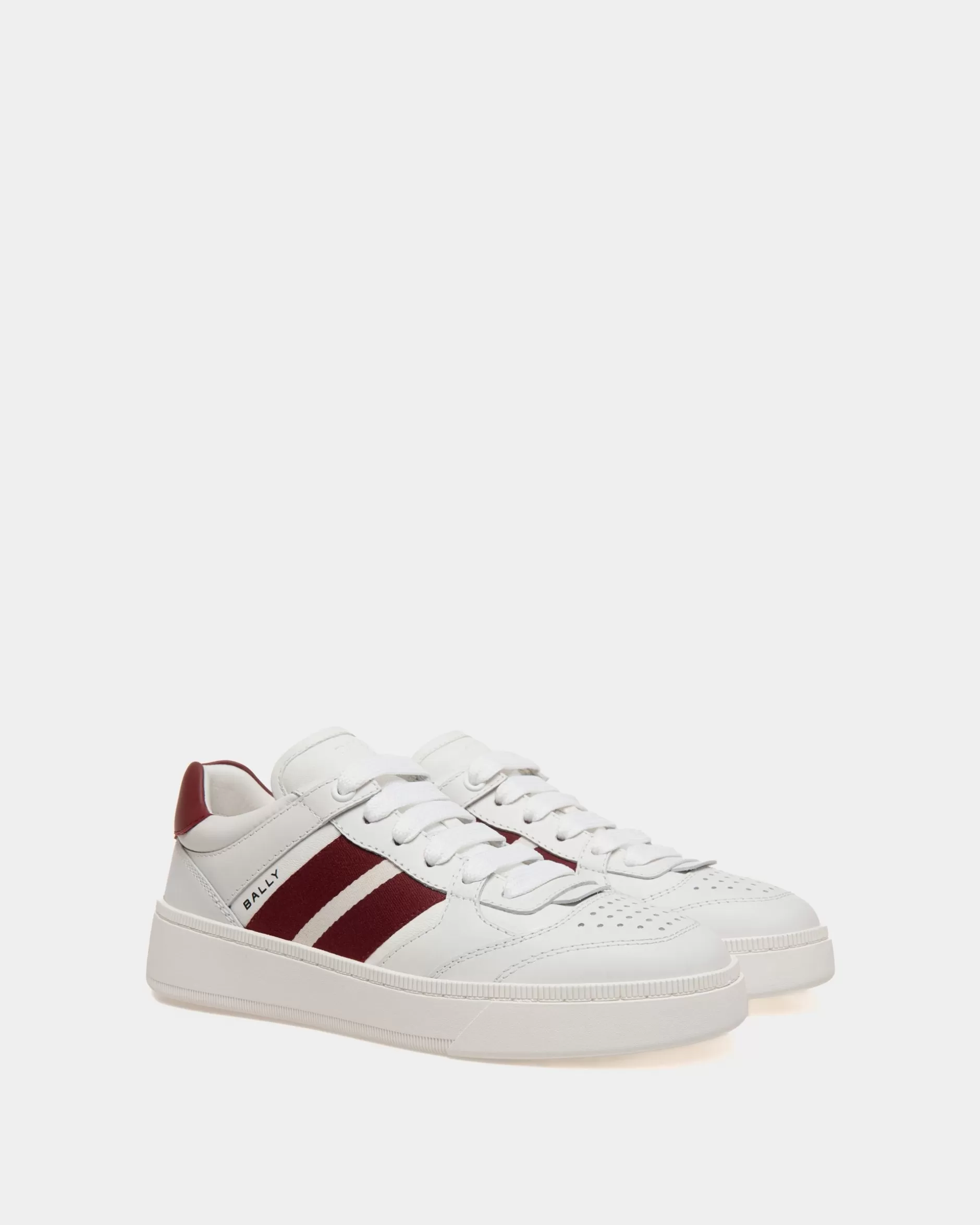 Bally Raise Sneaker Aus Weißem Leder Weiss Store