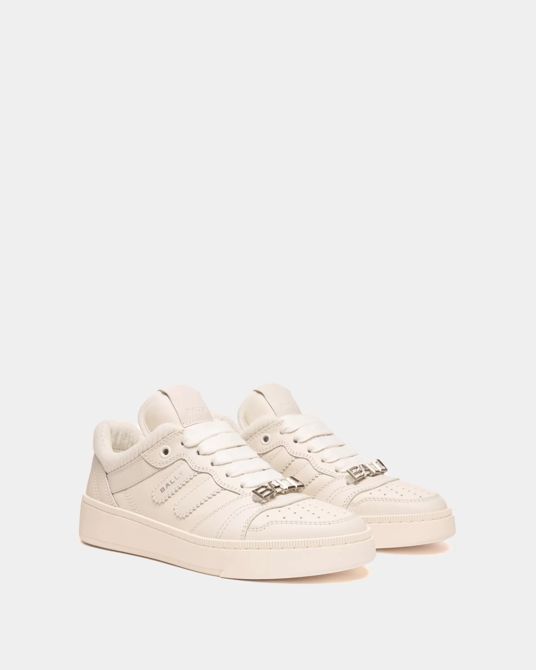 Bally Raise Sneaker Aus Weißem Leder Weiss Clearance