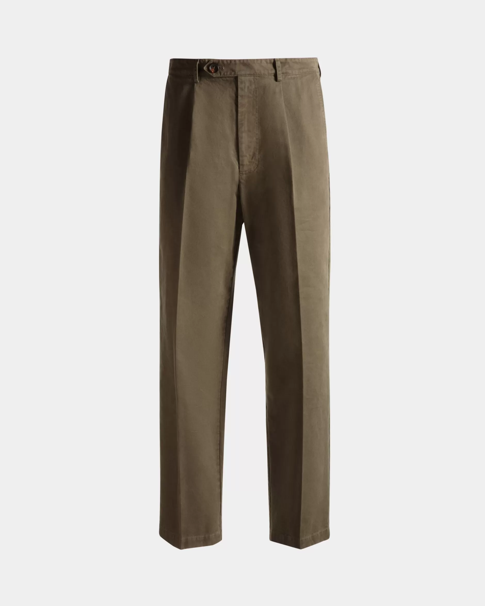 Bally Regular Bundfaltenhose Aus Baumwolle In Military Green Grün Hot