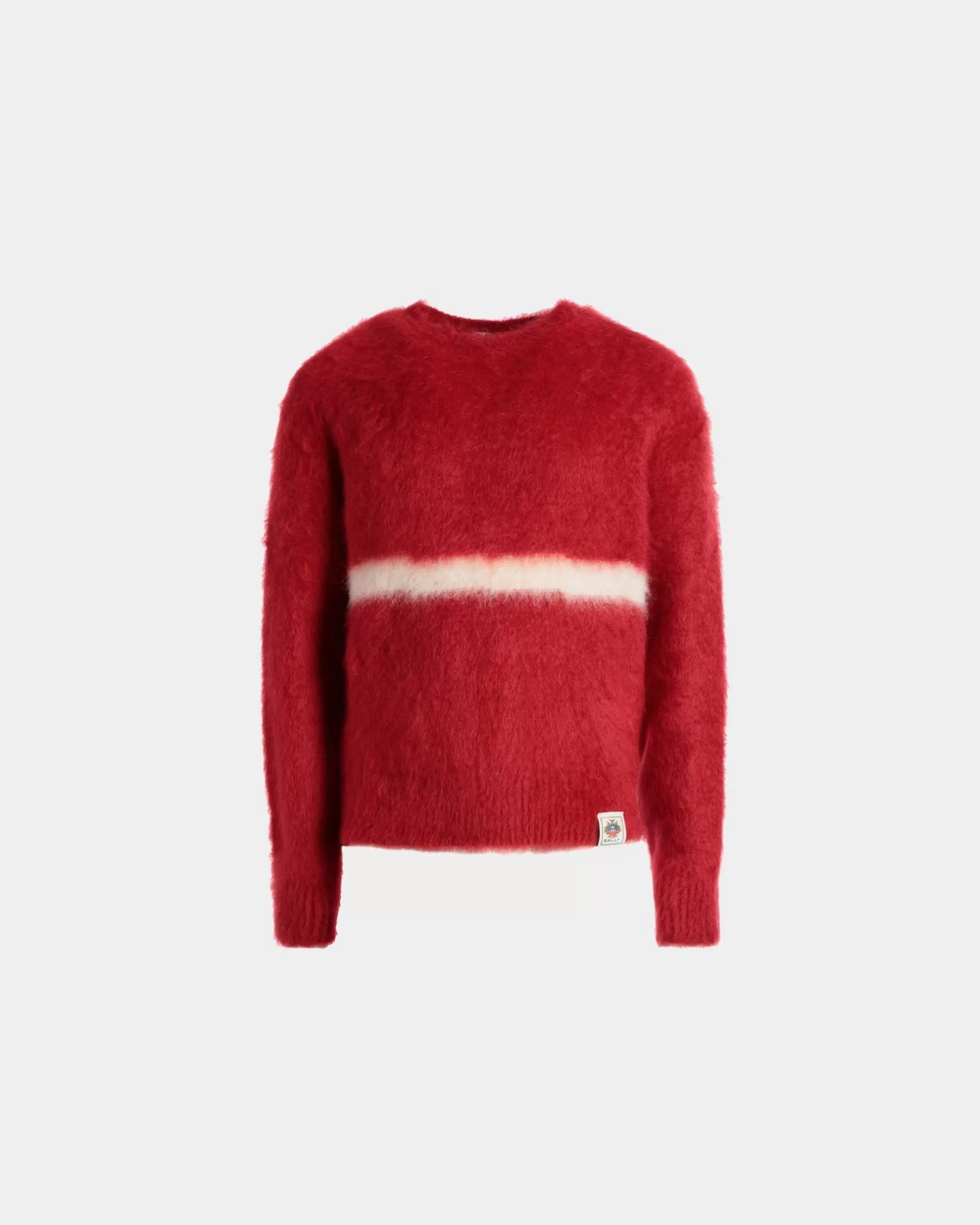 Bally Rundhalspullover Aus Mohair Und Seide In Rot Discount