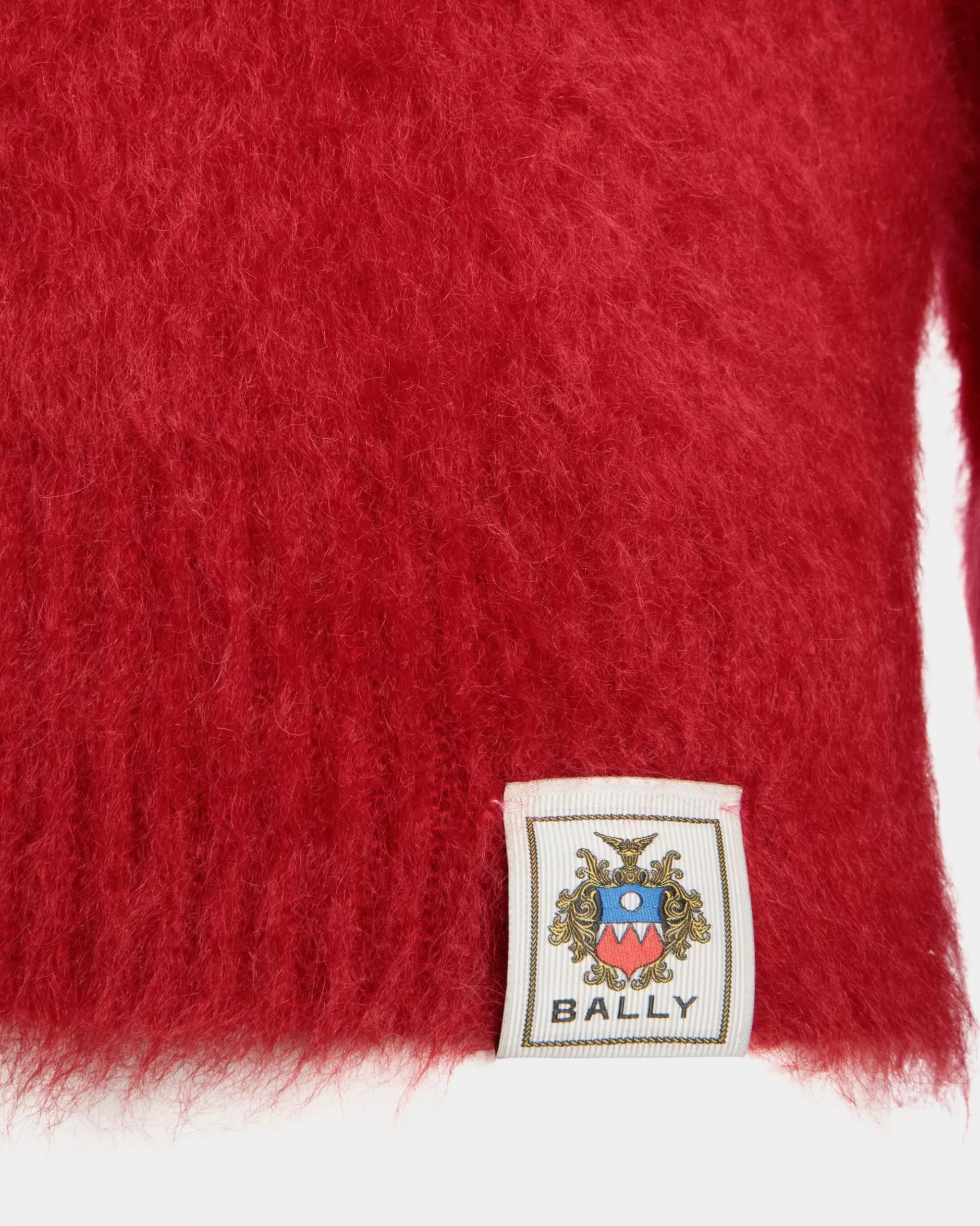 Bally Rundhalspullover Aus Mohair Und Seide In Rot Discount