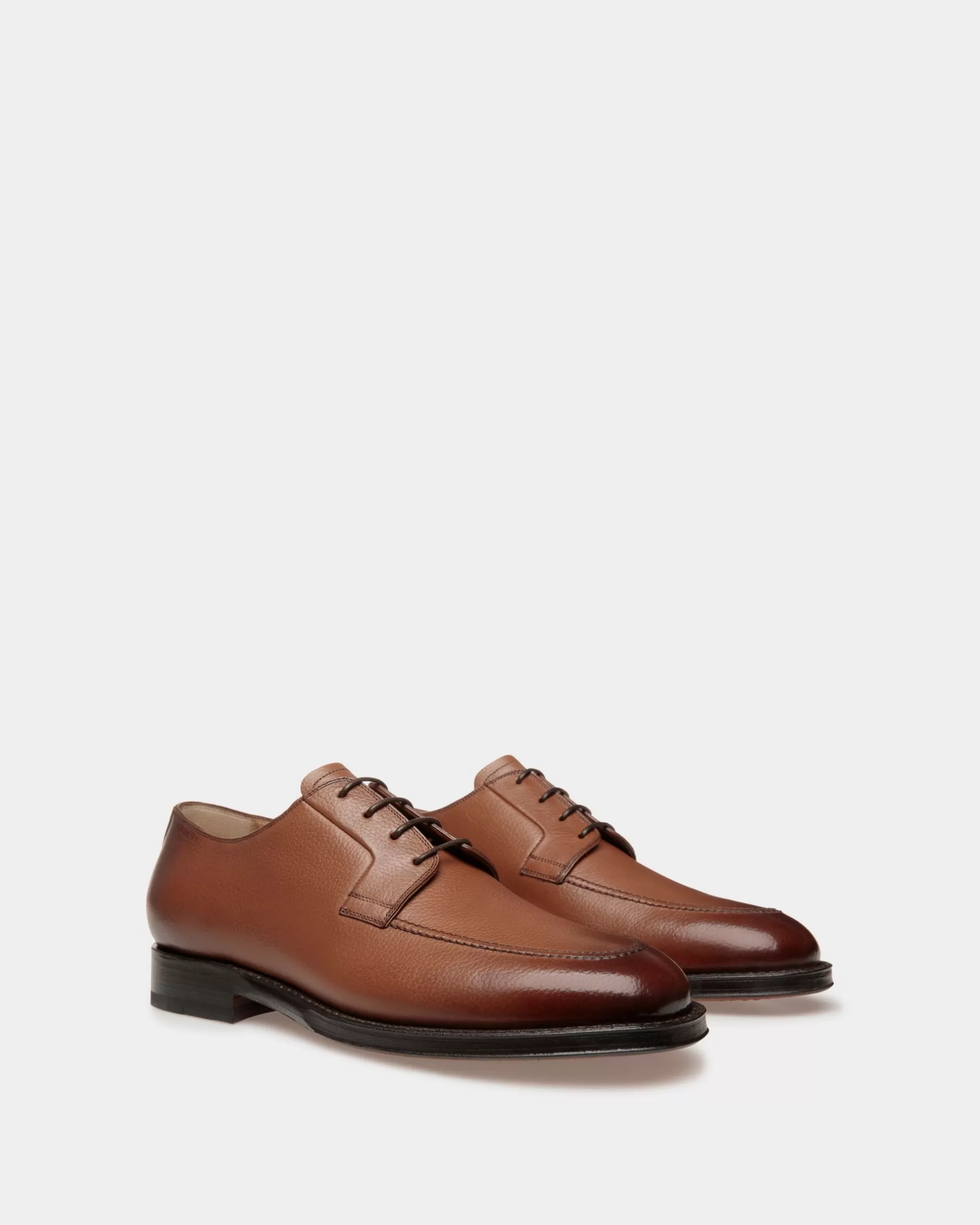 Bally Schoenen Derby-Schuh Aus Geprägtem Leder Braun Discount