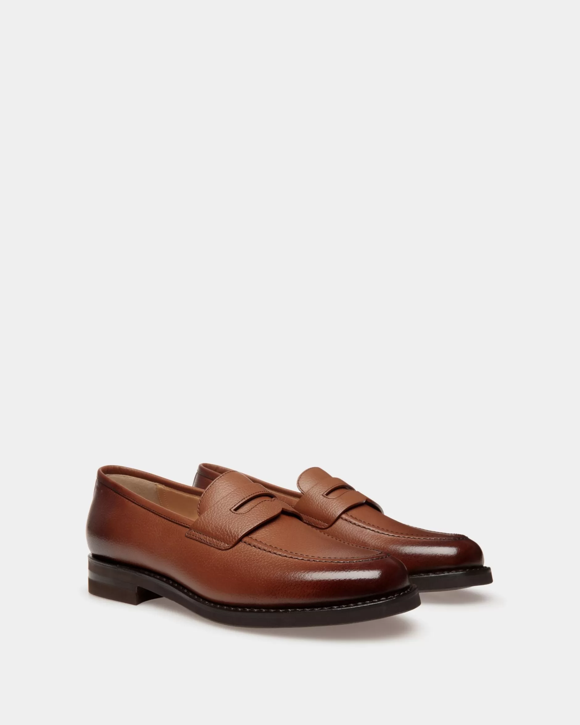 Bally Schoenen Loafer Aus Geprägtem Leder Braun Flash Sale