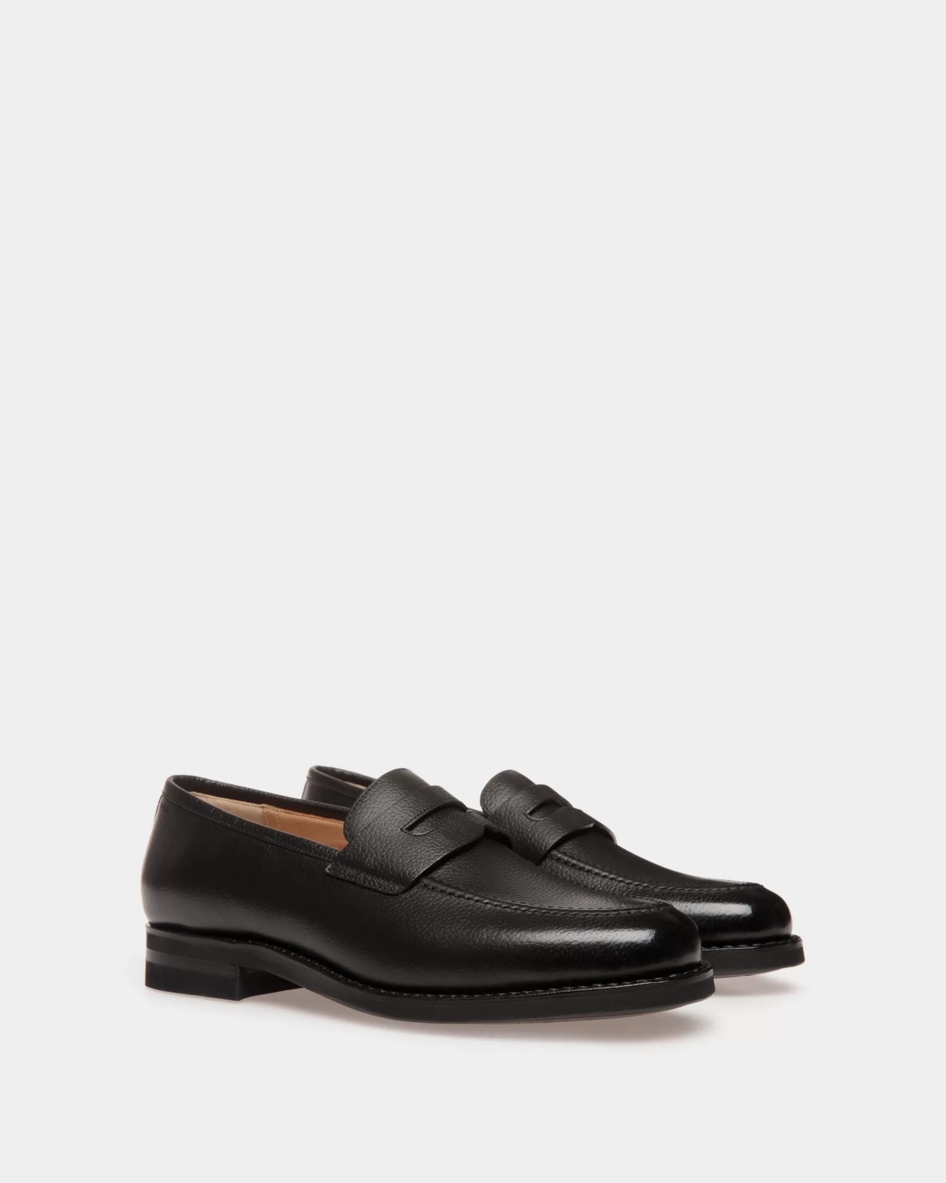 Bally Schoenen Loafer Aus Geprägtem Leder Schwarz Best Sale