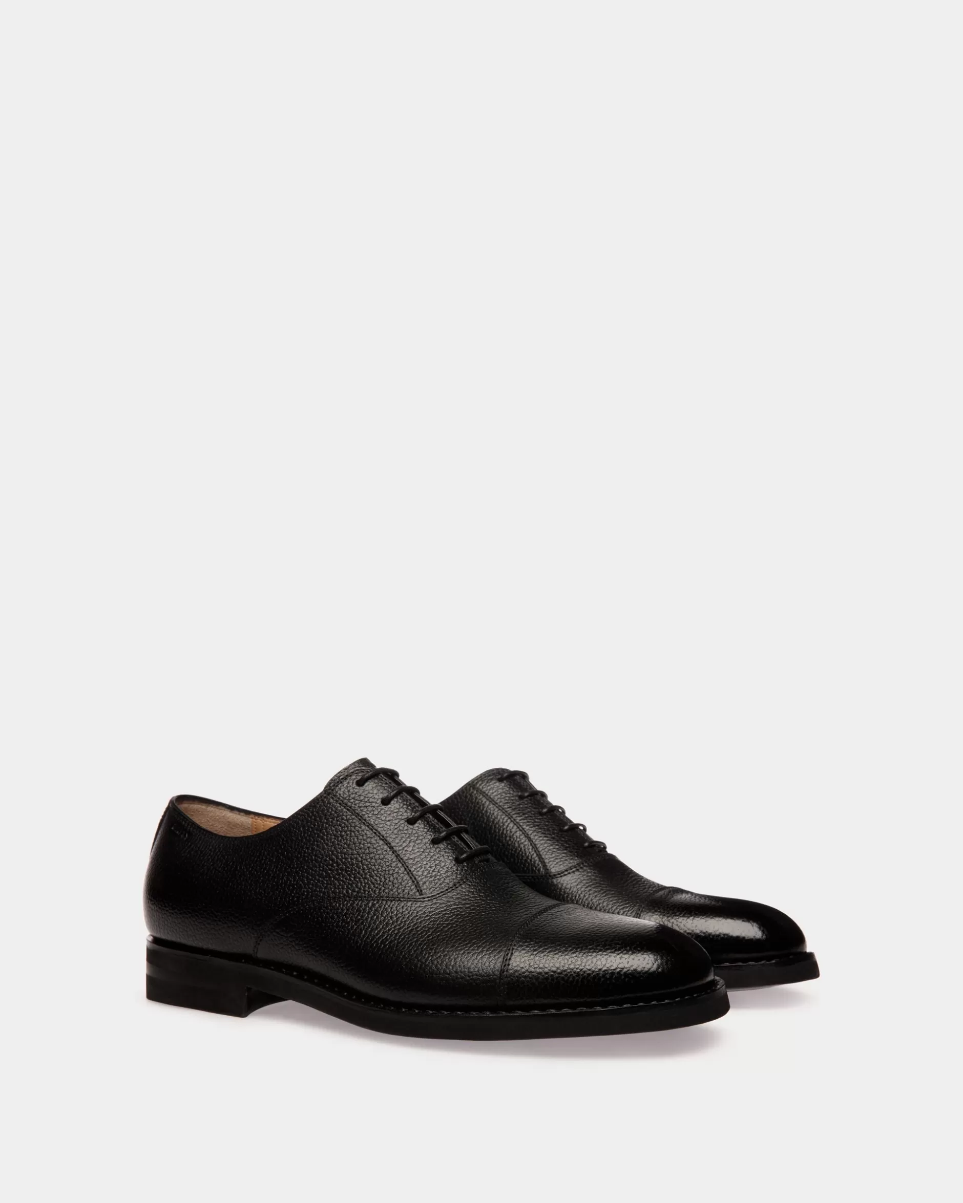 Bally Schoenen Oxford-Schuhe Aus Genarbtem Leder In Schwarz Cheap