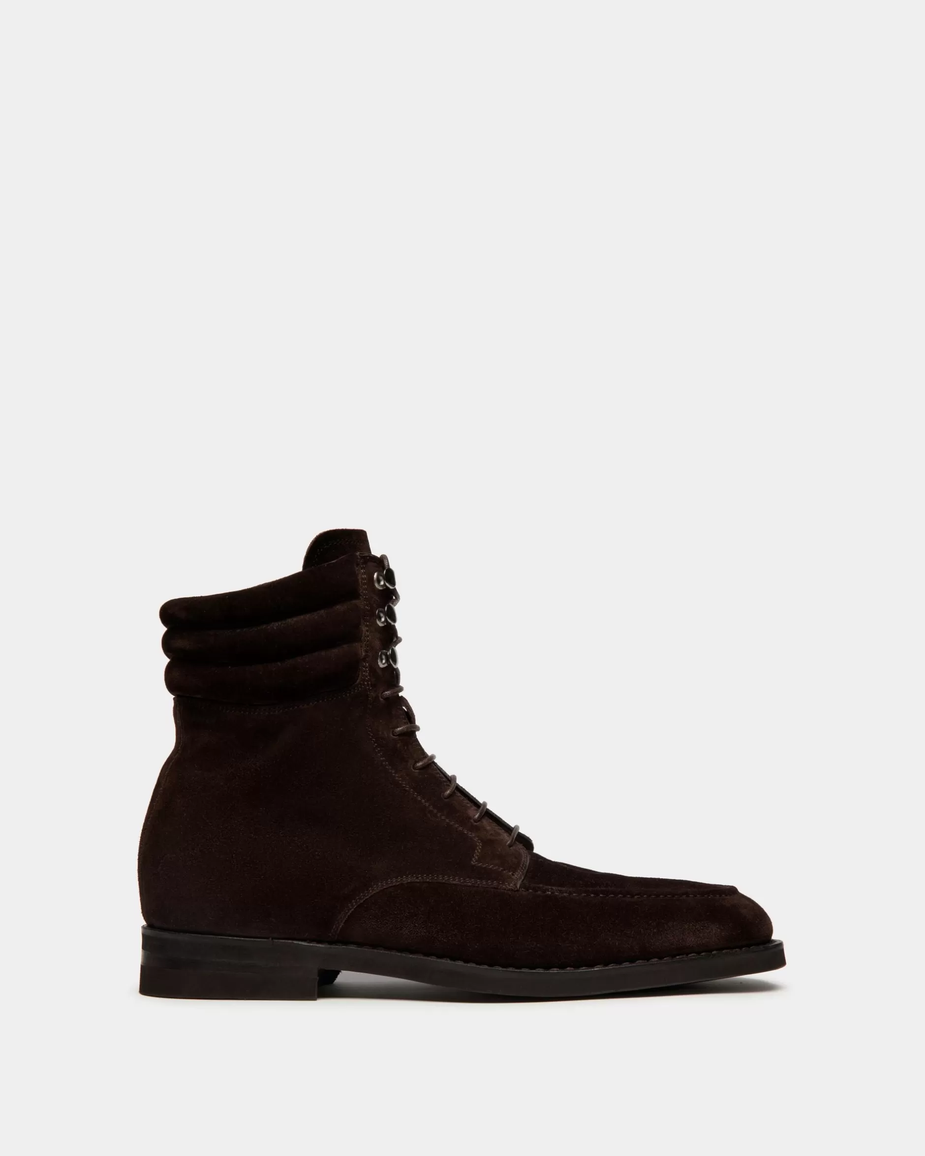 Bally Schoenen Stiefelette Aus Veloursleder In Ebenholz Braun Best