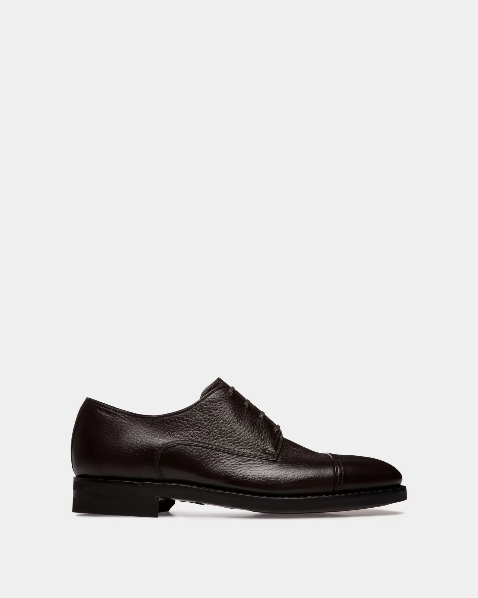 Bally Scribe Un Derby-Schuh Aus Hirschleder In Ebenholzschwarz Braun Flash Sale