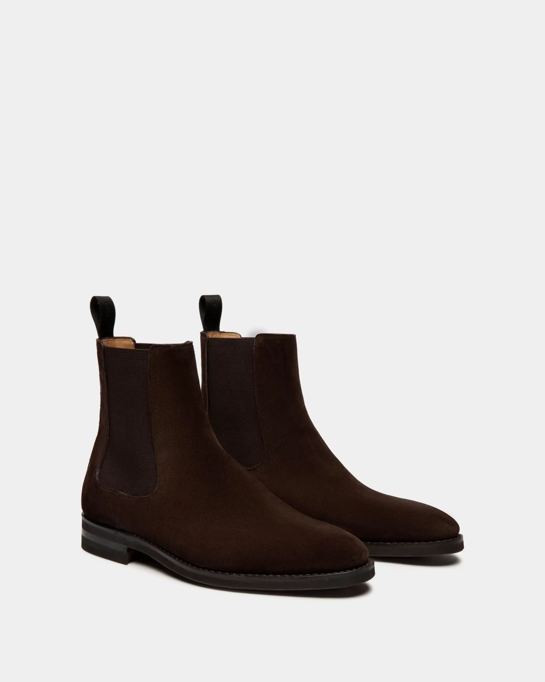 Bally Scribe Un Stiefelette Aus Veloursleder In Ebenholz Braun Cheap